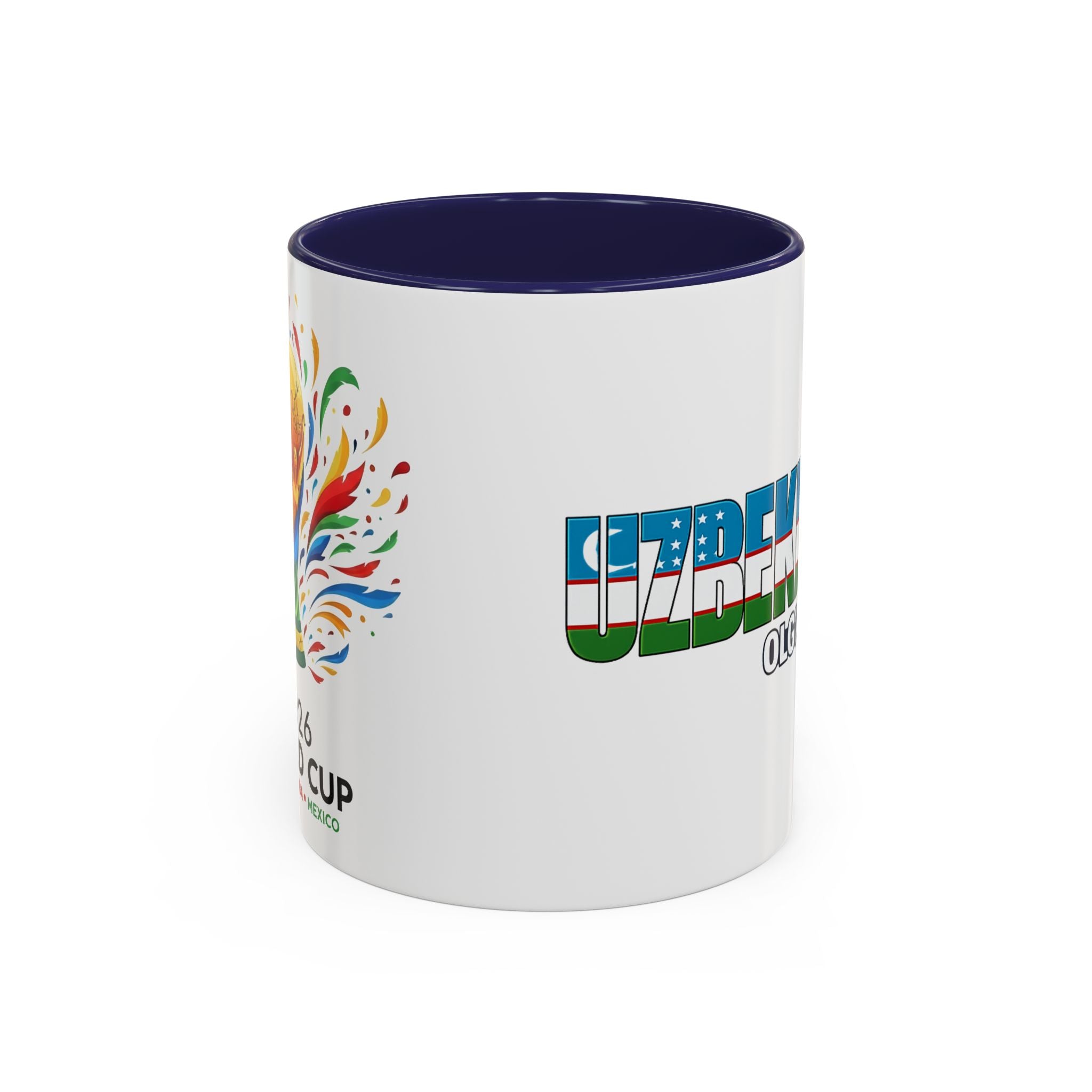 Uzbekistan Flag Typography Coffee Mug | Accent 11oz/15oz, Soccer World Cup 2026, Gift for Dad