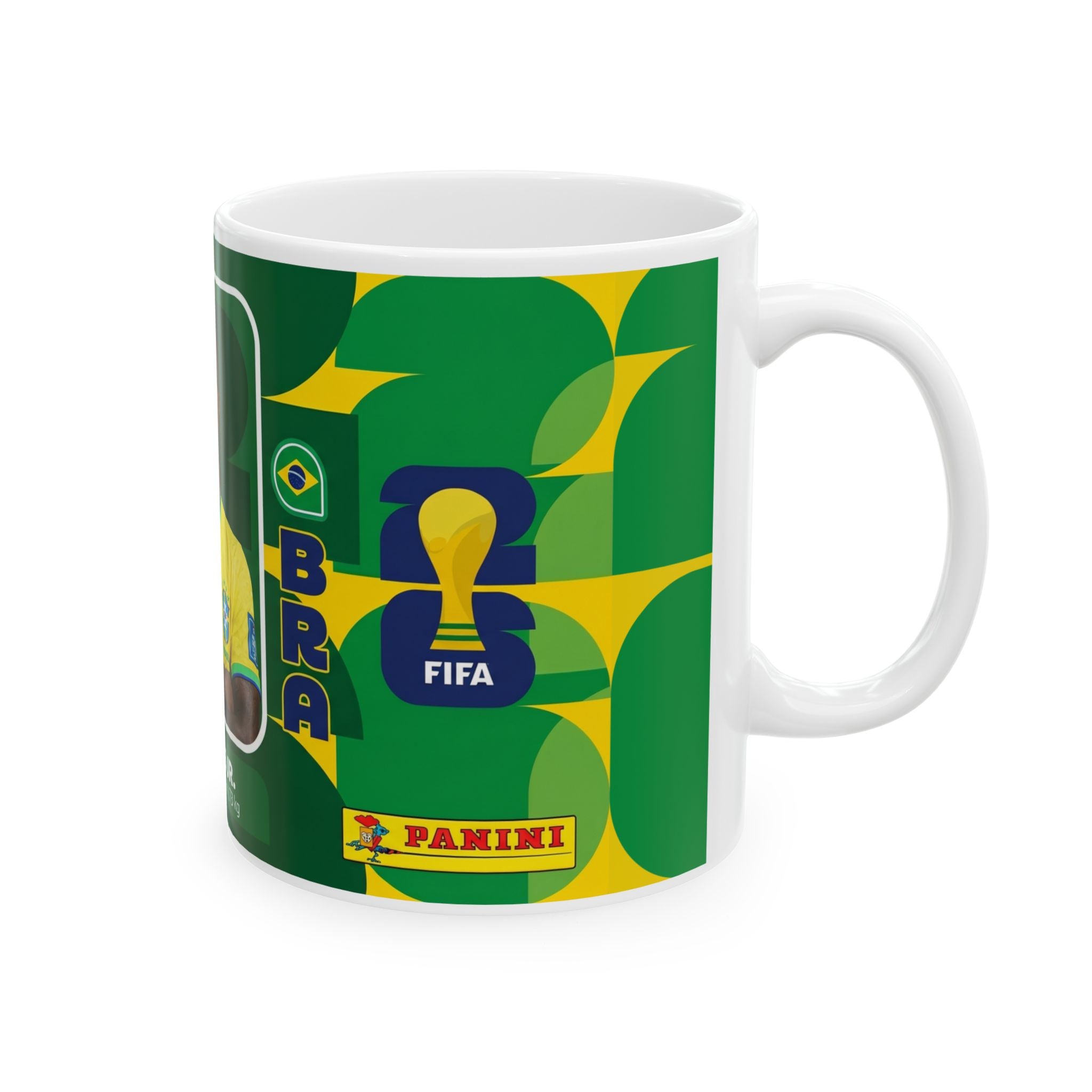 Brazil Vinicious Jr. Soccer Player Mug —  Coffee Cup (11oz/15oz), World Cup 2026 Mugs