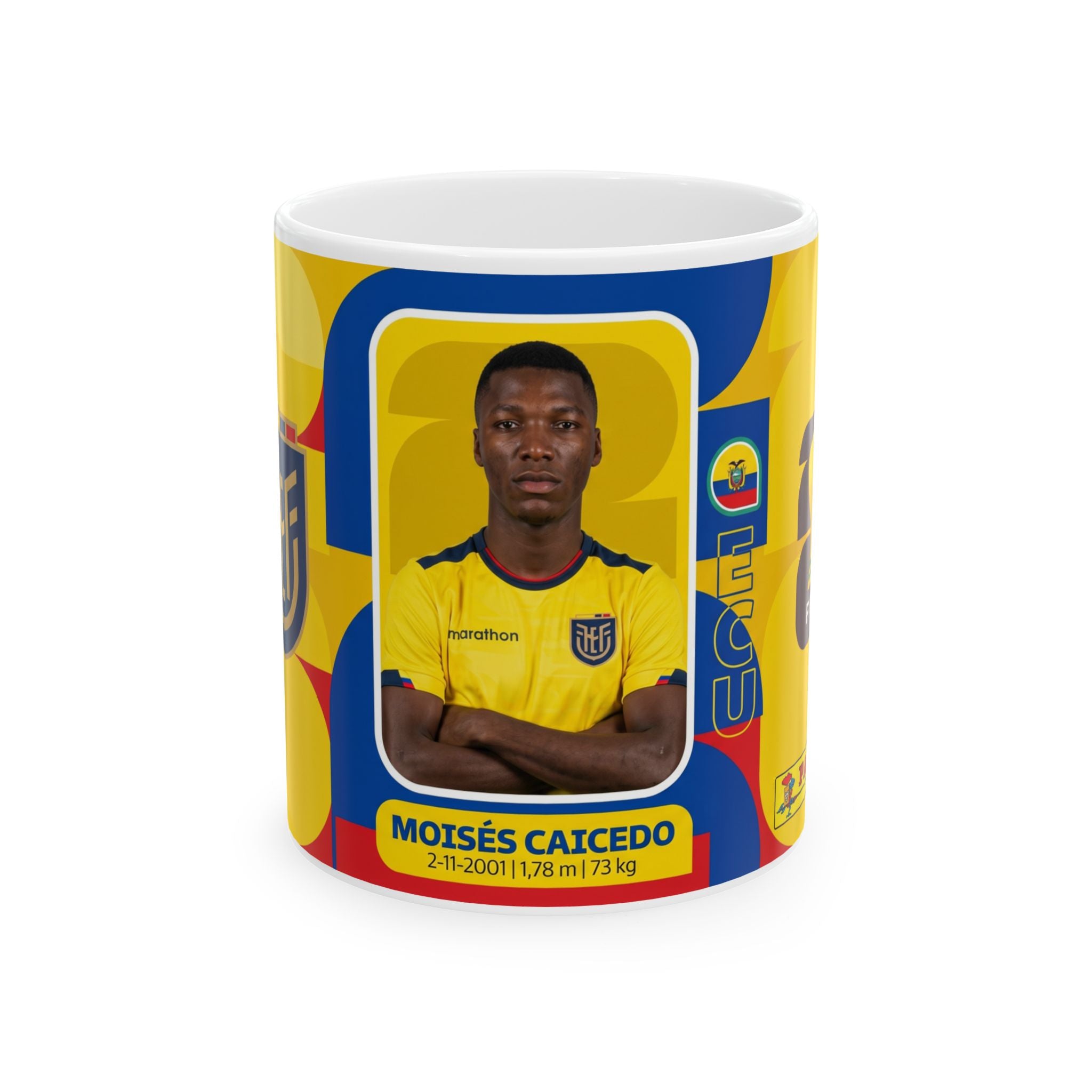 Ecuador Soccer Player Moises Caicedo Mug — Gift For Dad , World Cup 2026 Mugs