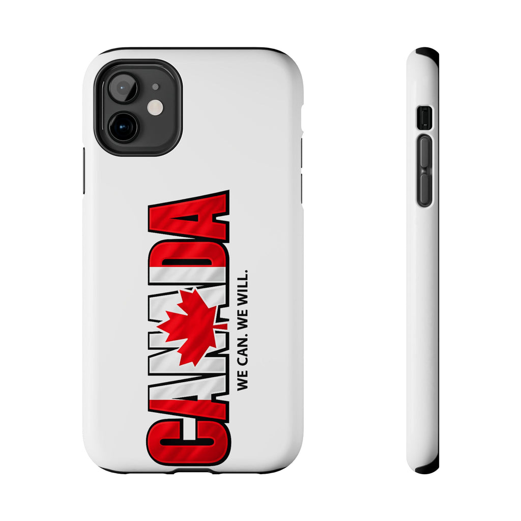 Canada Maple Leaf Phone Case | Canada text with red leaf, we can we will, Protective, Glossy, World Cup 2026