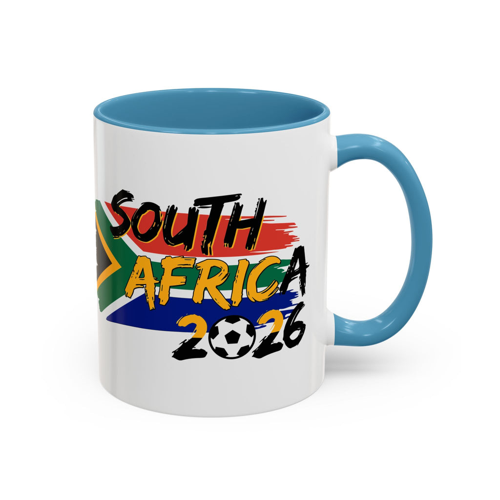 South Africa 2026 Soccer Flag Accent Coffee Mug | 11oz 15oz, Soccer World Cup 2026, Gift for Dad