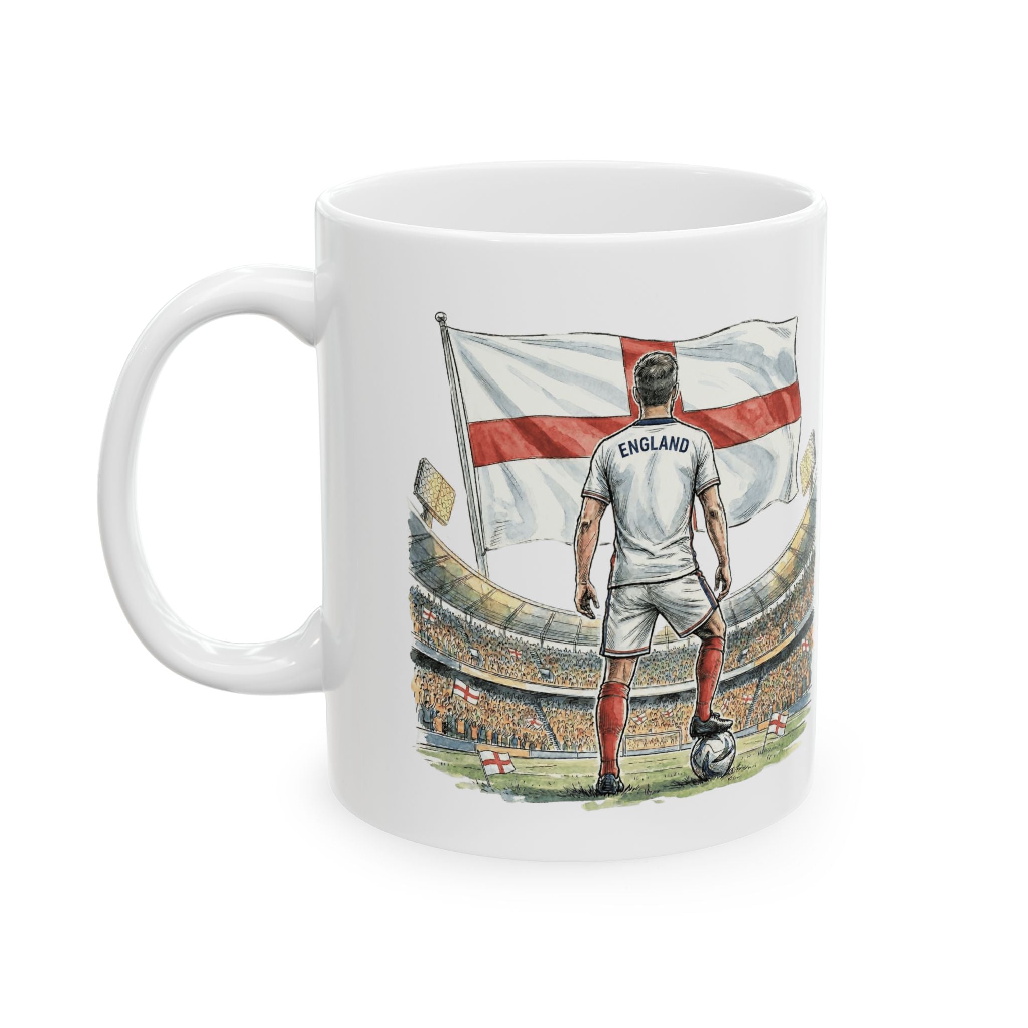England Soccer World Cup 2026 Mug, Ceramic Cup, England Flag, Sports Gift