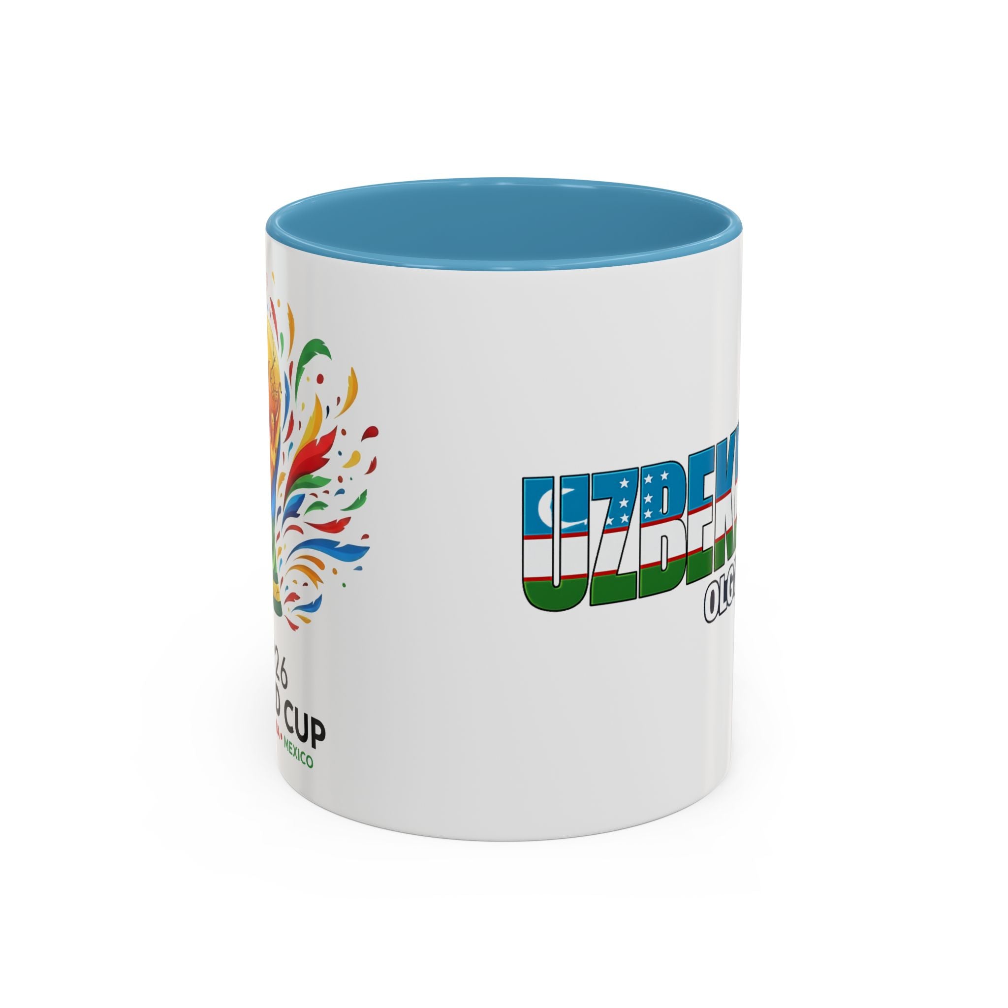 Uzbekistan Flag Typography Coffee Mug | Accent 11oz/15oz, Soccer World Cup 2026, Gift for Dad