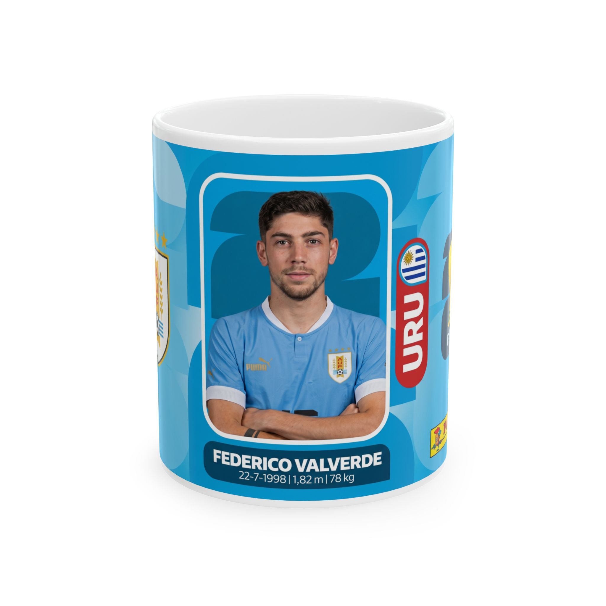 Federico Valverde Uruguay Football Player Ceramic Mug – Soccer Fan Collectible (11oz/15oz), World Cup 2026 Mugs