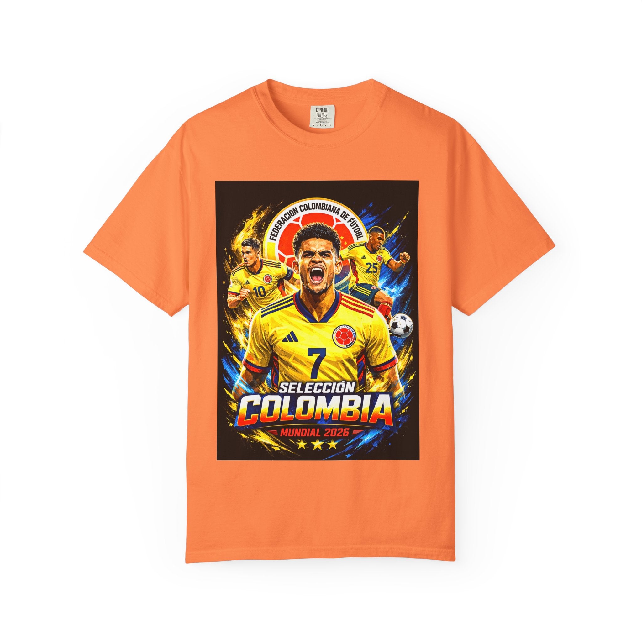 Colombia Selección Soccer Player Poster T-Shirt | 2026 World Cup Back Logo,Colombia Flag, Gift for him, Collectible