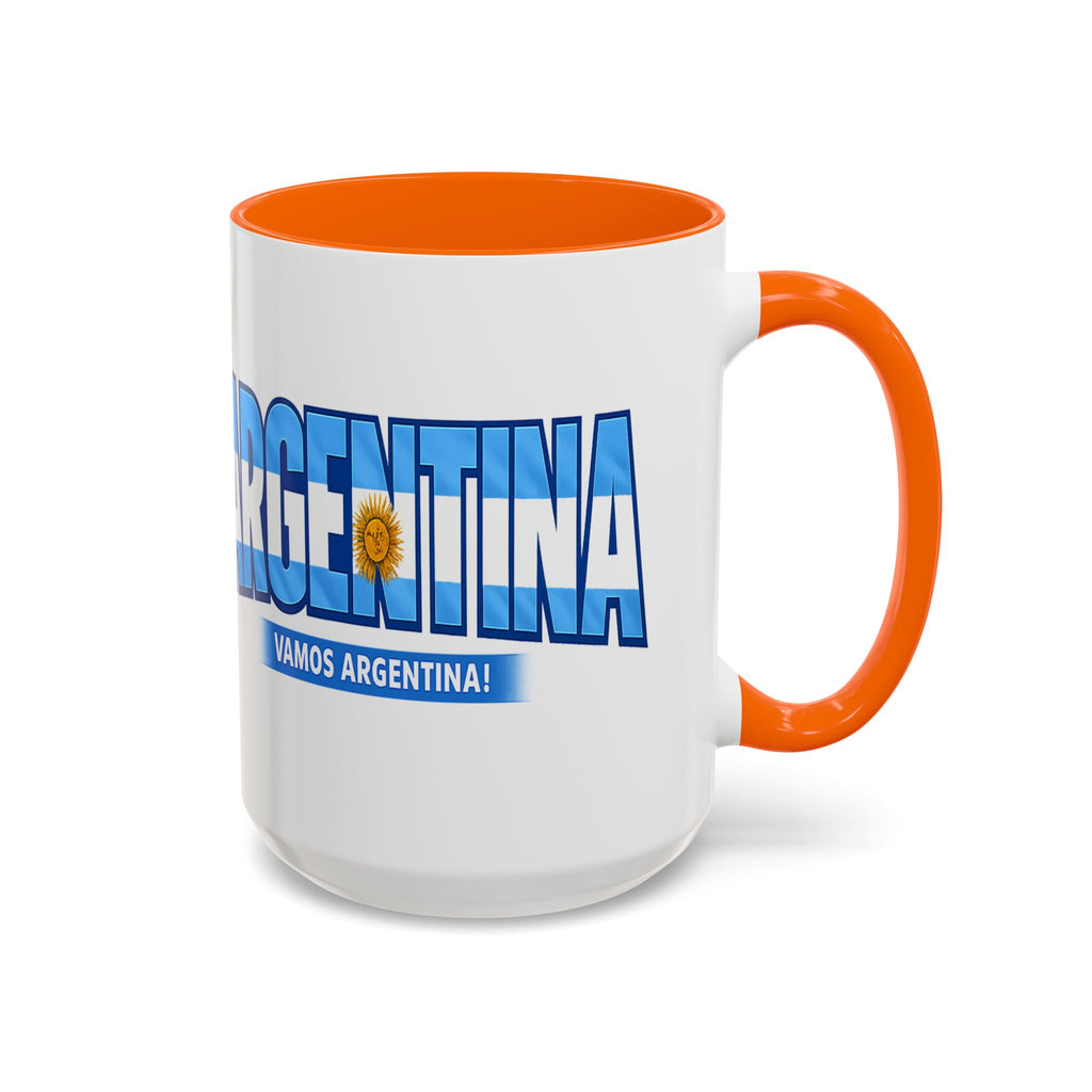 Argentina Vamos Argentina Mug | Accent Coffee Mug, Flag Text Design