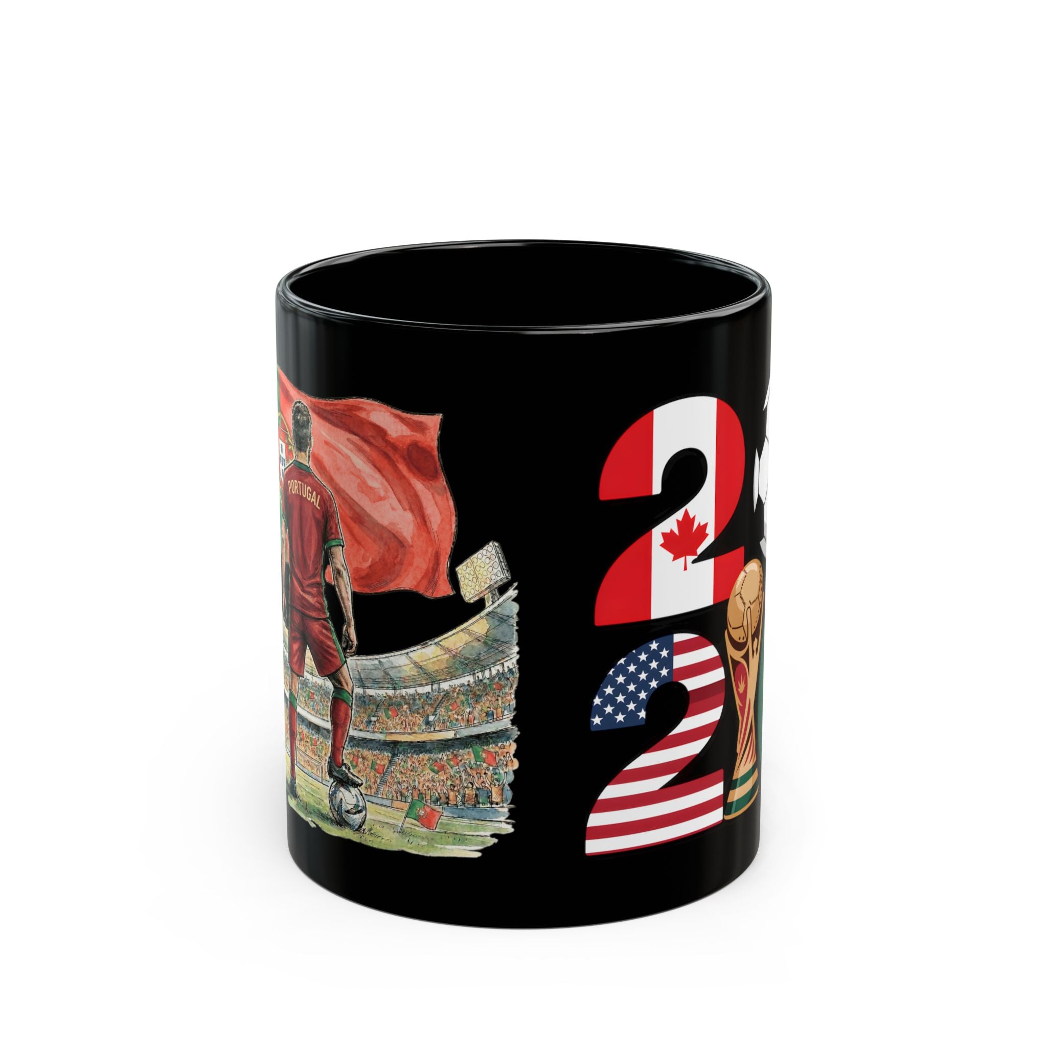 Portugal World Cup 2026 Mug, Black Ceramic Coffee Cup, Gift For Dad