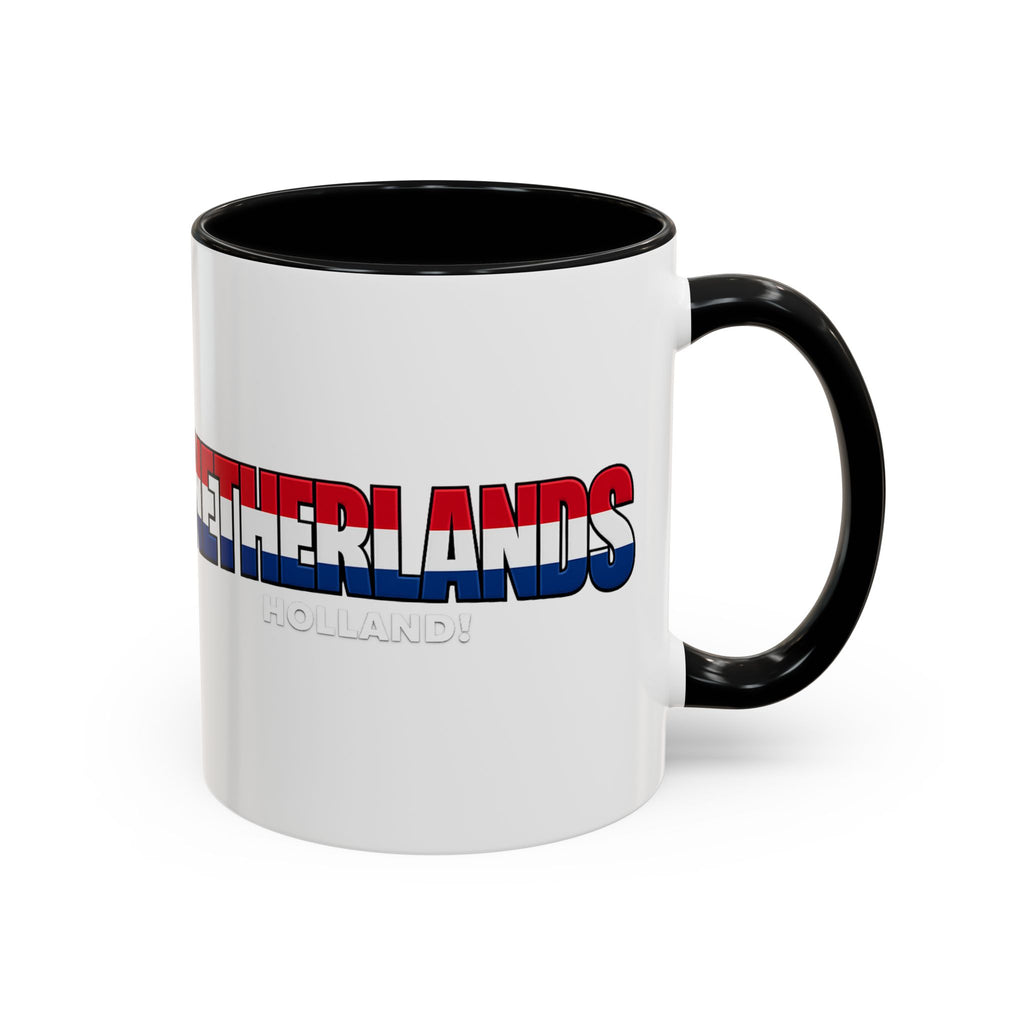 Netherlands Flag Text Coffee Mug | Accent 11oz 15oz, World Cup 2026, Gift for Dad