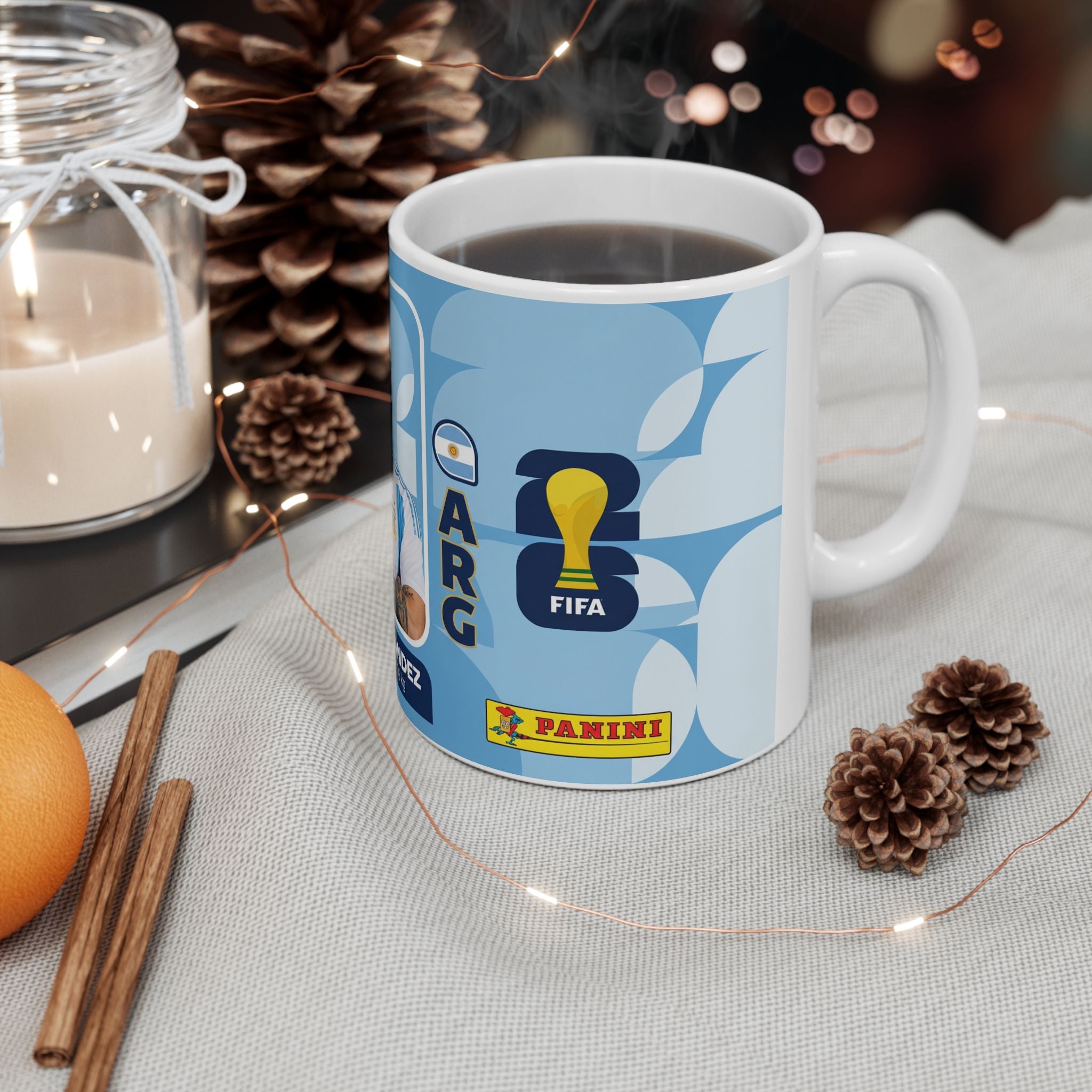 Argentina Soccer Player Enzo Fernández Ceramic Mug —  Fan Gift (11oz/15oz), World Cup 2026 Mugs