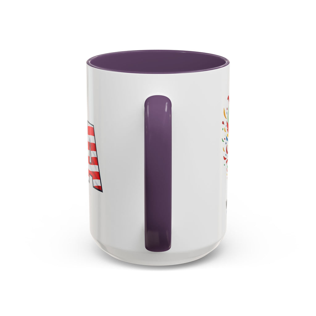USA Flag Text Accent Coffee Mug | Patriotic American Stars Stripes Mug, Soccer World Cup 2026, Gifts for Dad