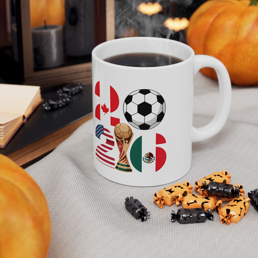 Netherlands Soccer 2026 Mug | Soccer Ball Flag Design, World Cup 2026 Coffee Mugs