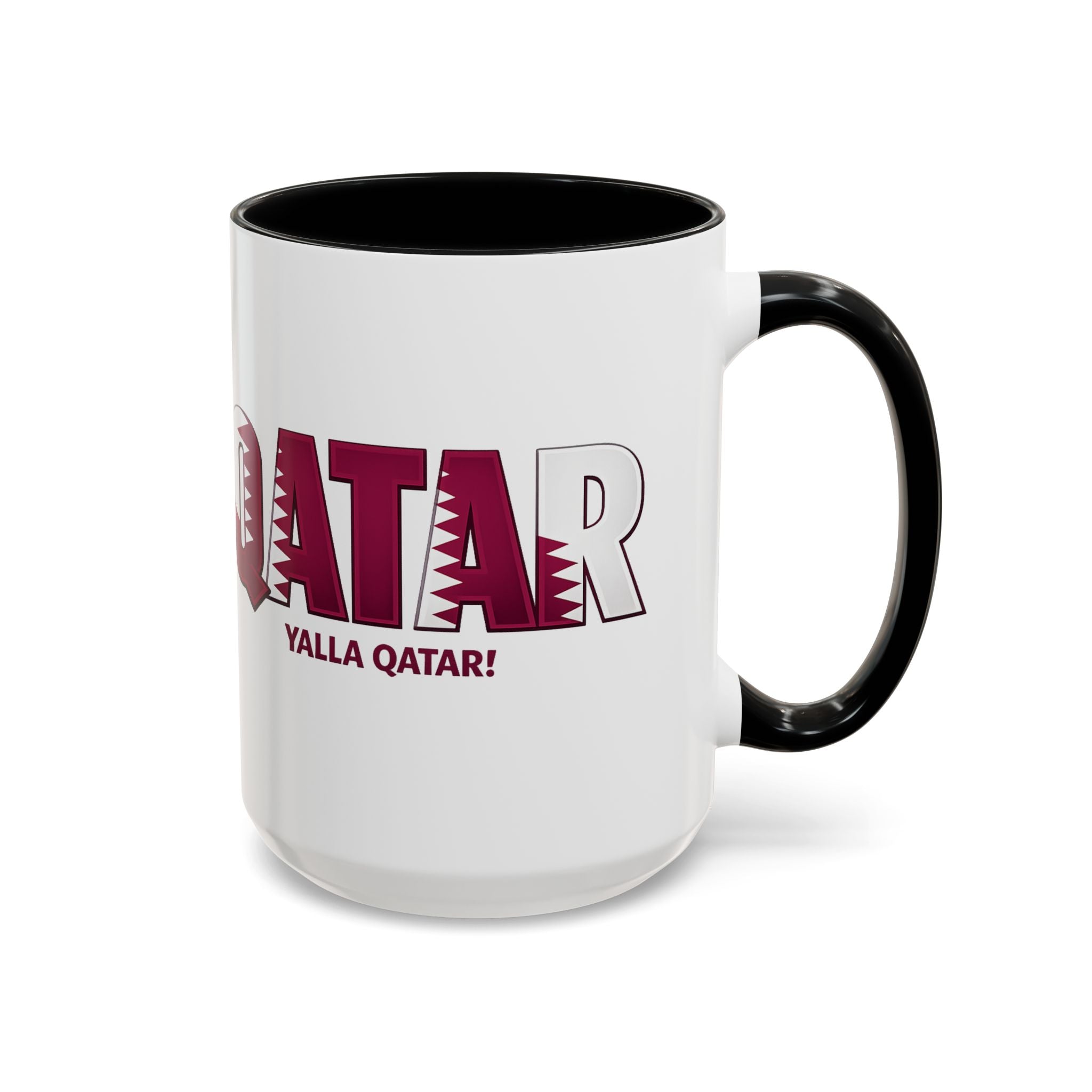 QATAR Yalla Qatar! Accent Coffee Mug | 11oz 15oz, Soccer World Cup 2026, Gifts for Dad
