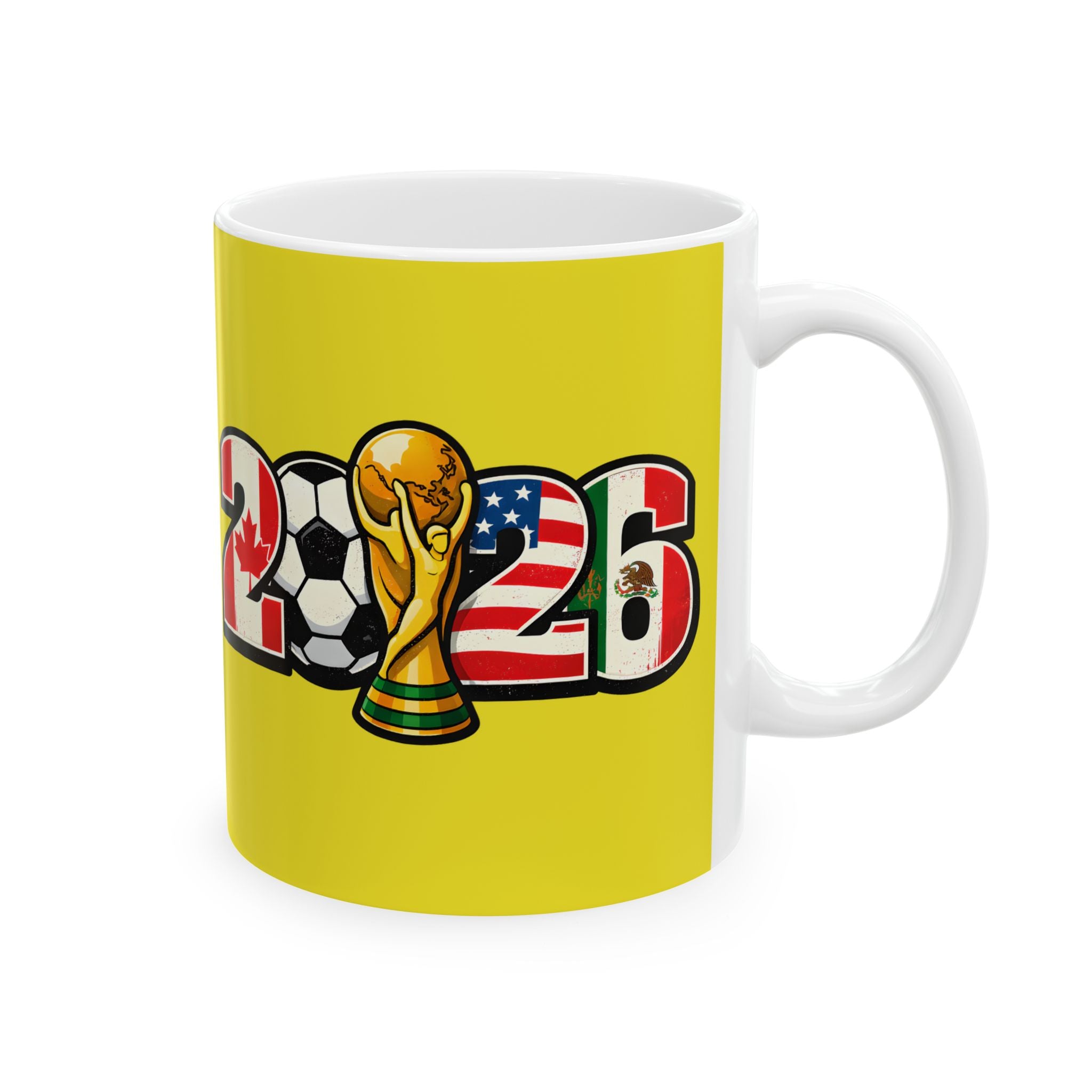 South Africa World Cup 2026 Mug, Yellow Ceramic Mug, South Africa Flag, Soccer Fan Gift