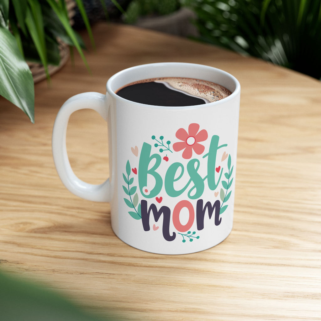 Best Mom floral wreath Mug | Ceramic coffee cup, Mother's Day, Gift For Mom
