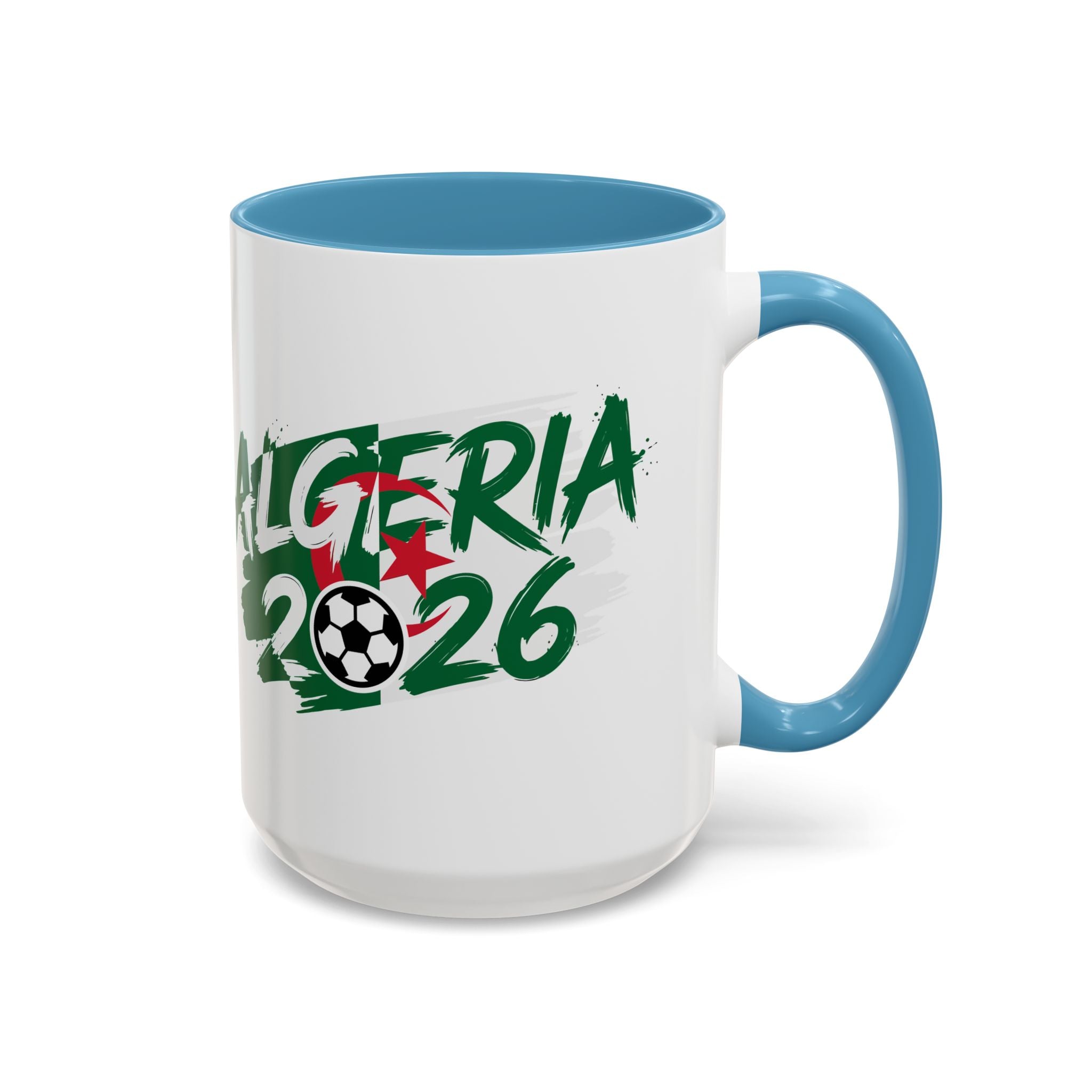 Algeria 2026 Soccer Logo Accent Coffee Mug | 11oz 15oz, Soccer World Cup 2026, Gifts for Dad