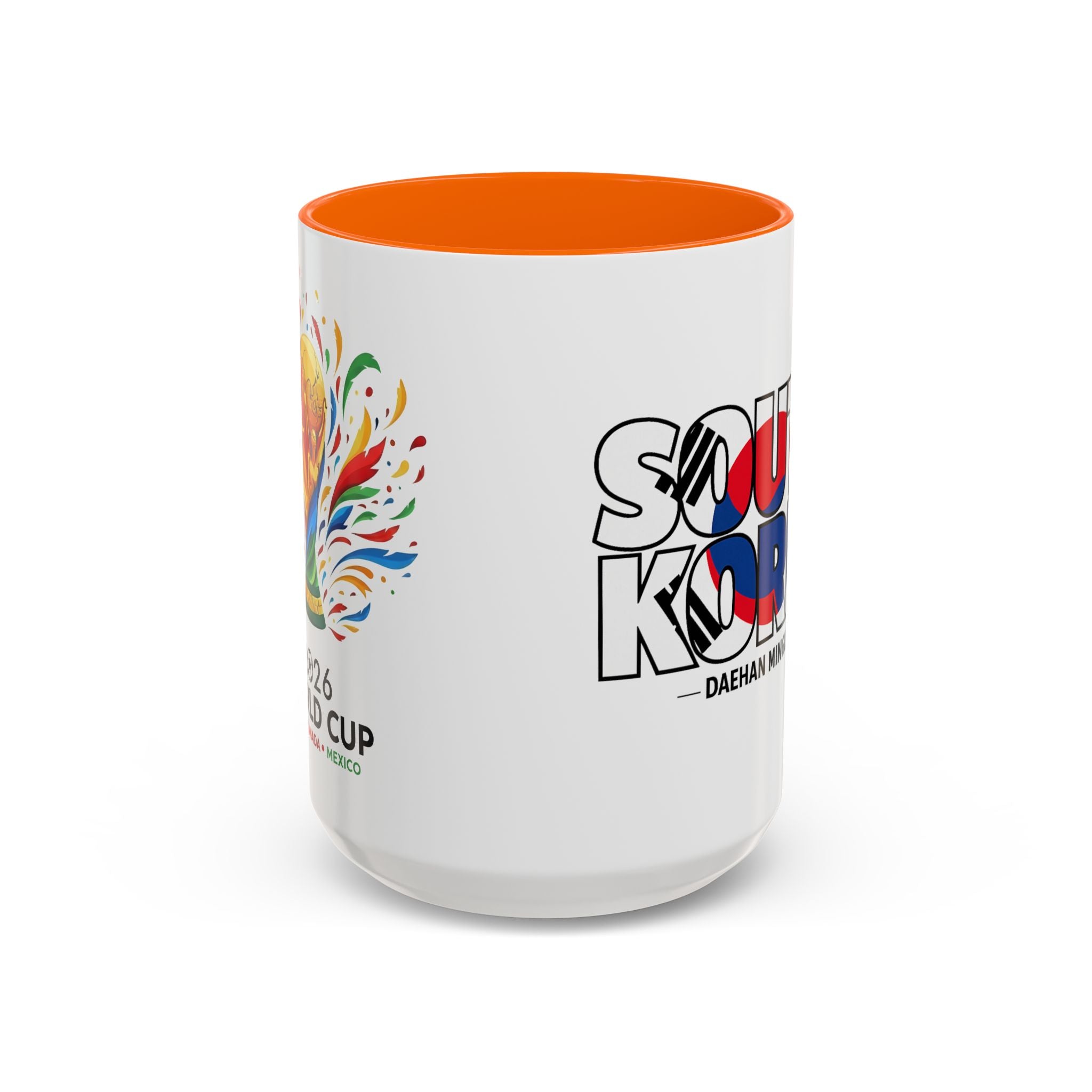 South Korea flag text Accent Coffee Mug | Korean travel souvenir, Soccer World Cup 2026, Gifts for Dad