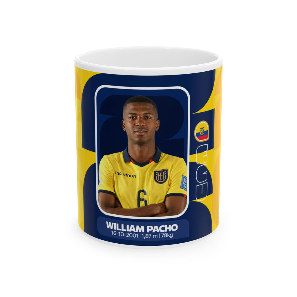 Ecuador William Pacho Soccer Player Mug — World Cup 2026 Mugs