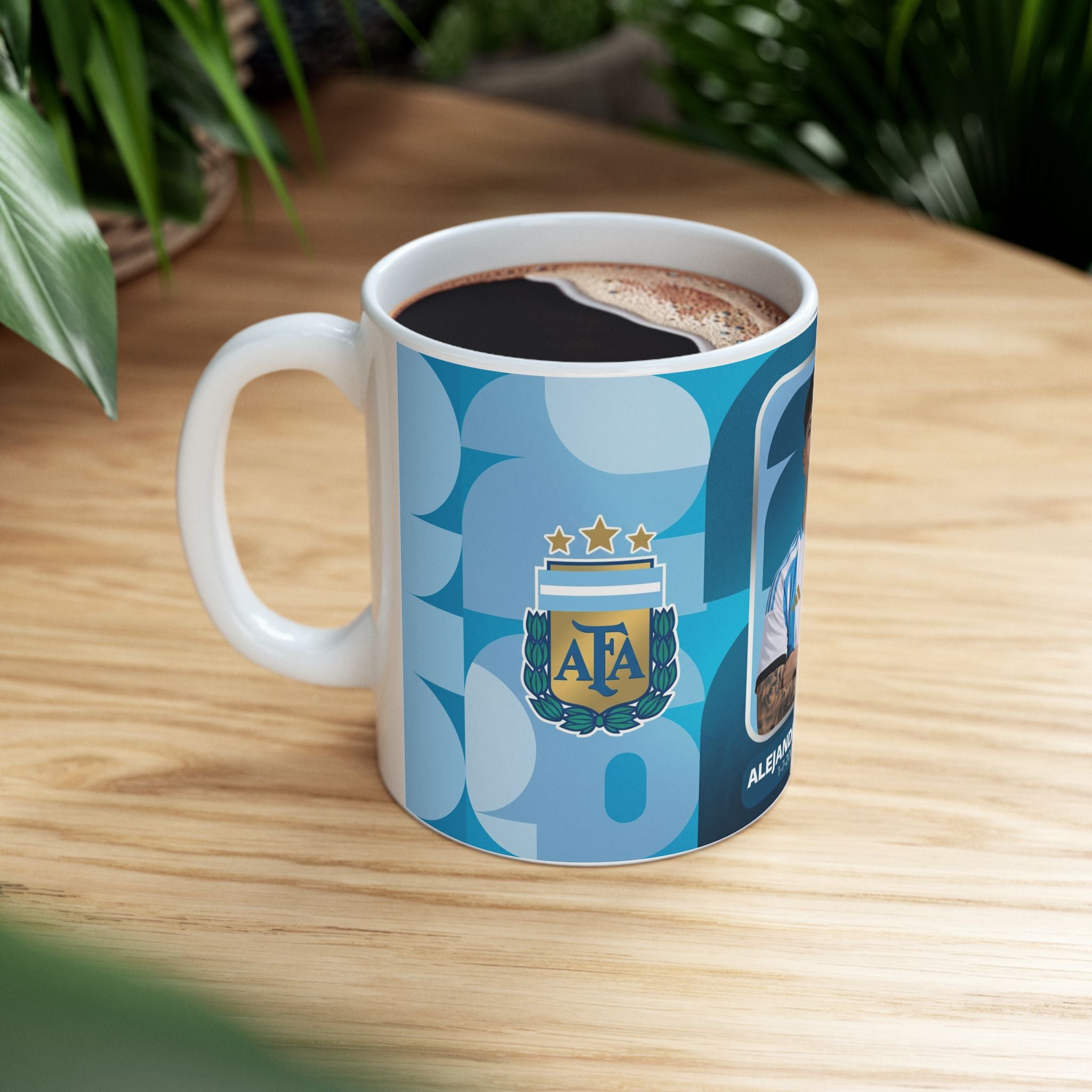 Argentina Soccer Player Alejandro Garnacho Ceramic Mug — Coffee Cup (11oz/15oz), World Cup 2026 Mugs