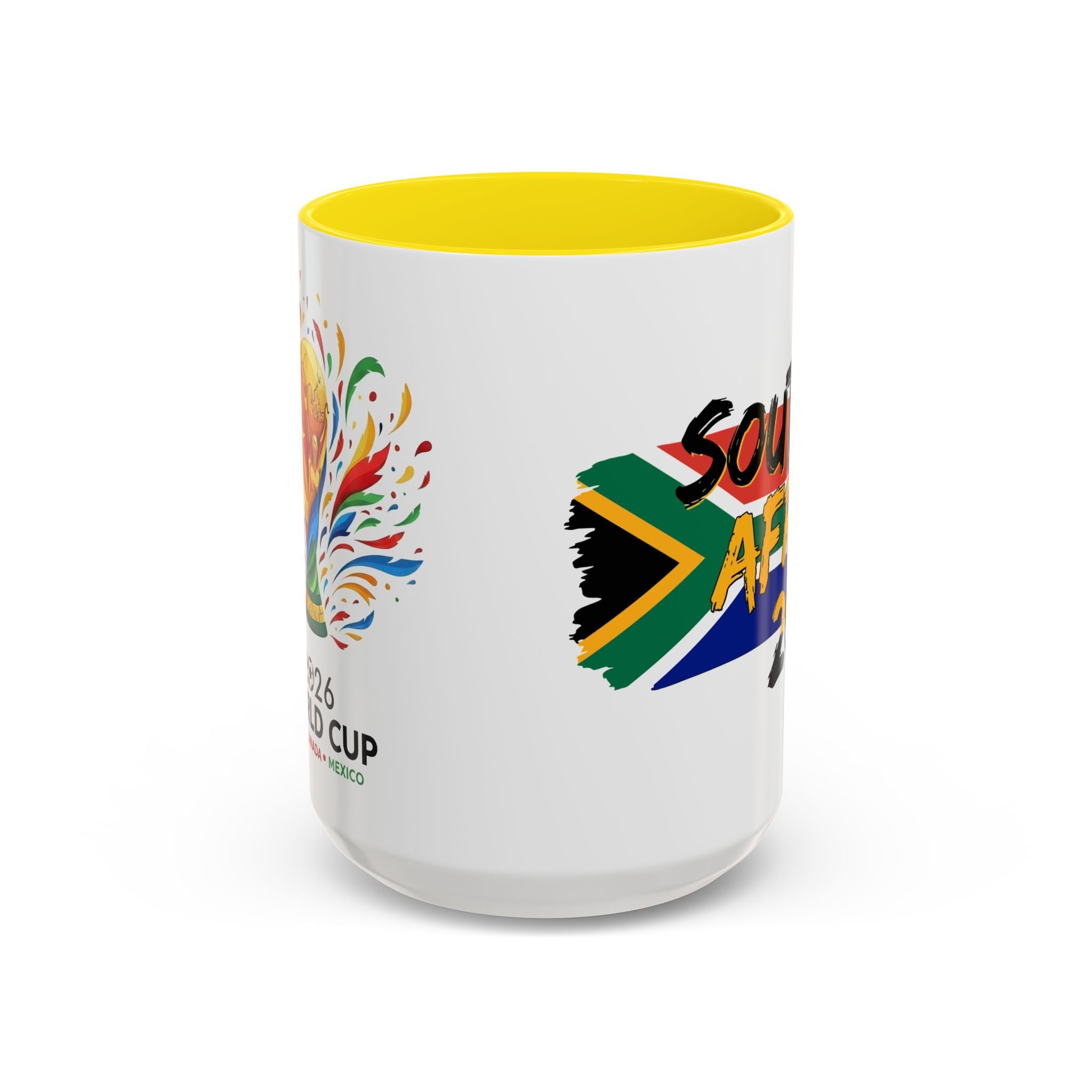 South Africa 2026 Soccer Flag Accent Coffee Mug | 11oz 15oz, Soccer World Cup 2026, Gift for Dad