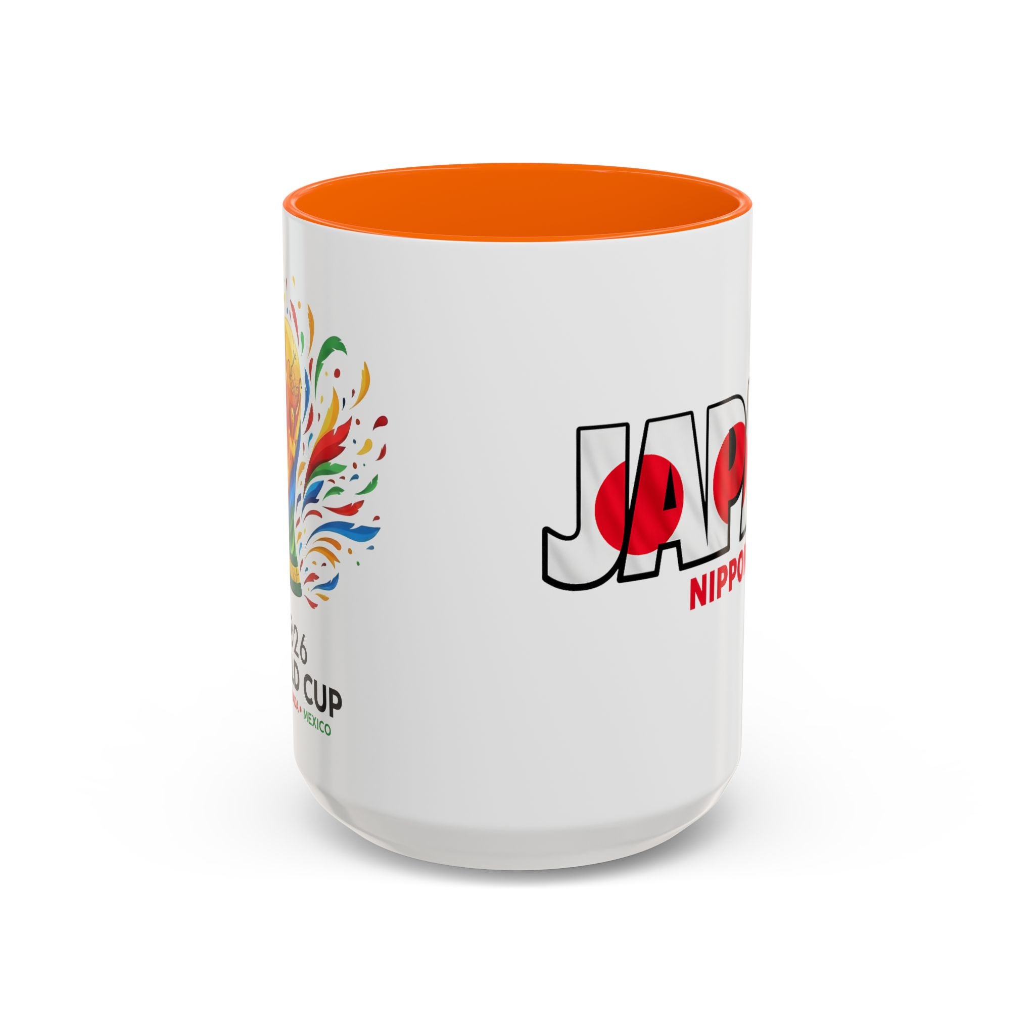 Japan Nippon Text Accent Mug | Flag Lettering Coffee Cup, World Cup 2026, Gift for Dad