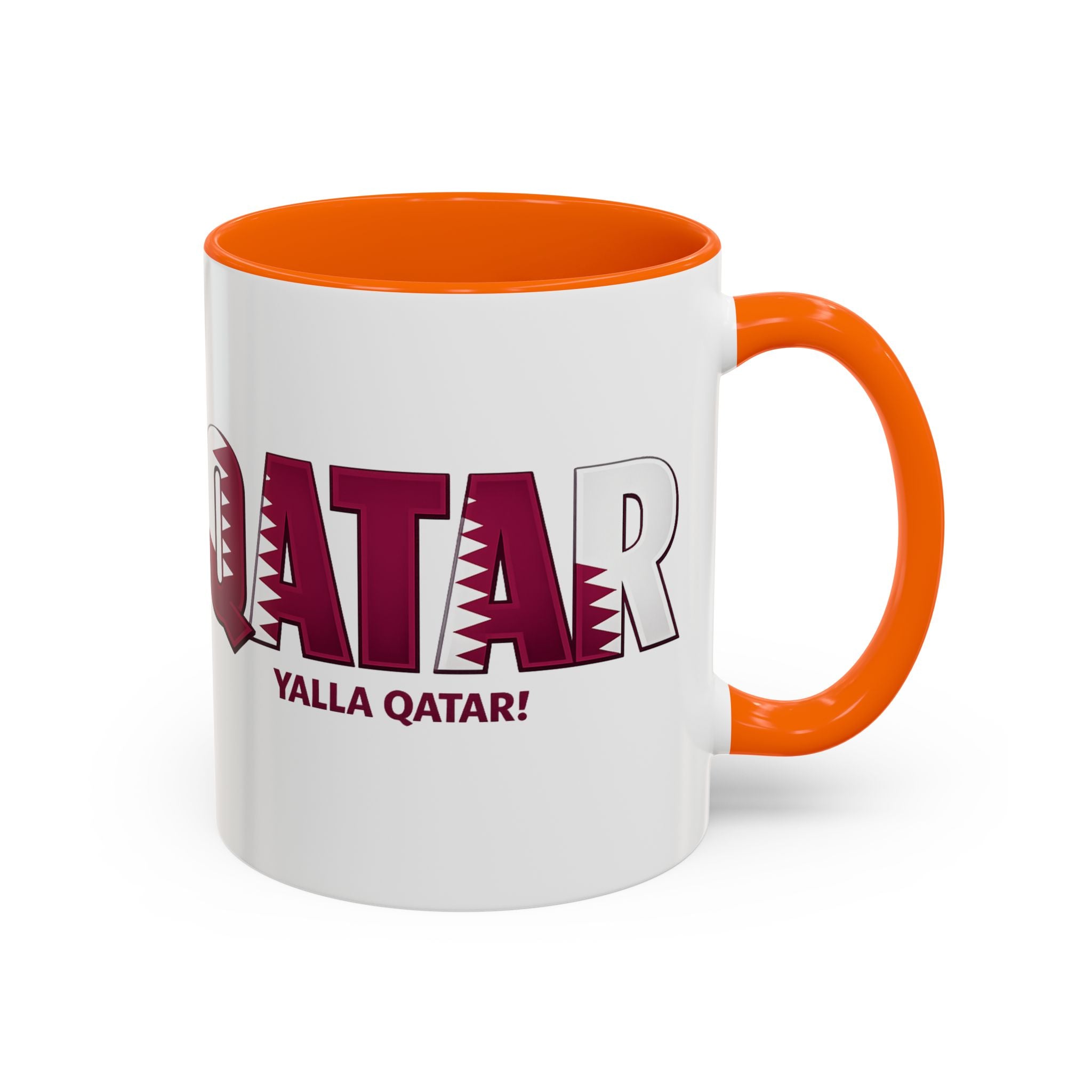 QATAR Yalla Qatar! Accent Coffee Mug | 11oz 15oz, Soccer World Cup 2026, Gifts for Dad