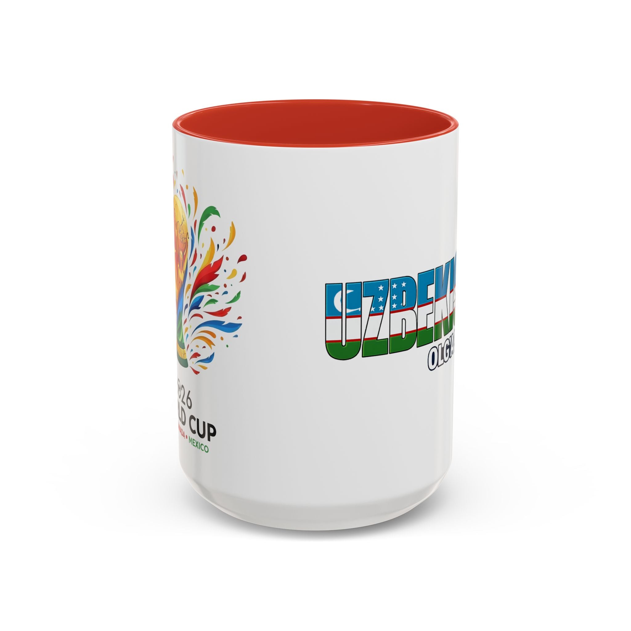 Uzbekistan Flag Typography Coffee Mug | Accent 11oz/15oz, Soccer World Cup 2026, Gift for Dad