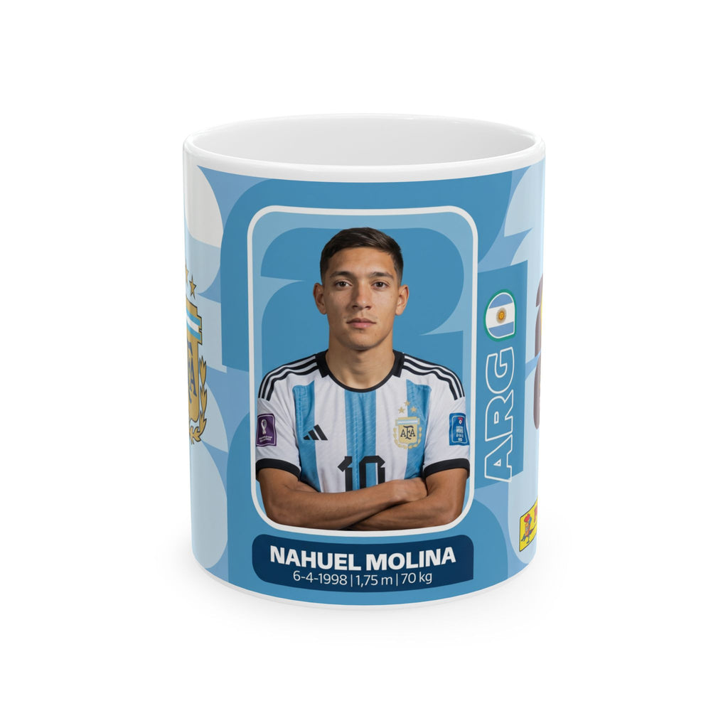 Argentina Soccer Player Nahuel Molina Mug — Ceramic Coffee Cup (11oz/15oz), World Cup 2026 Mugs