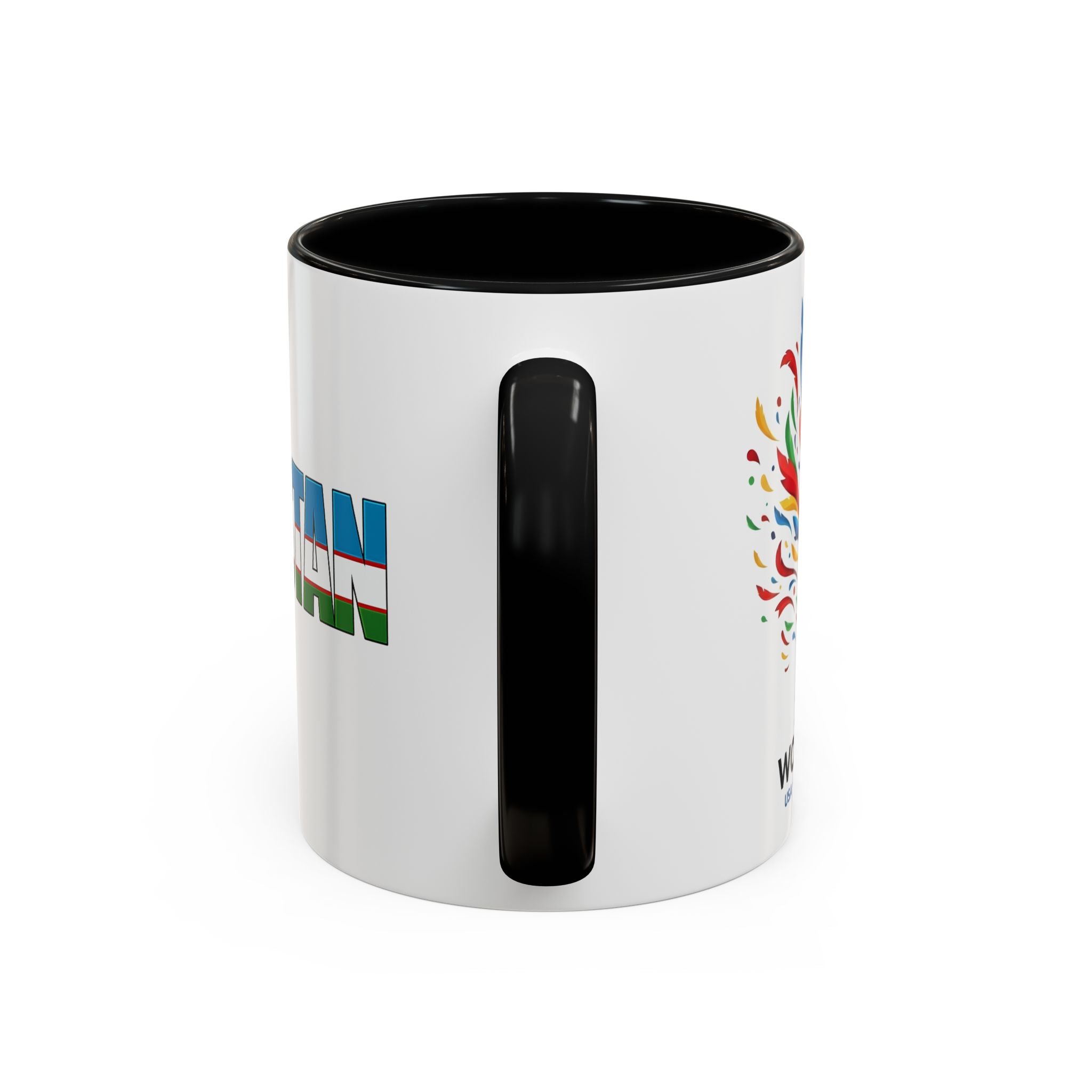 Uzbekistan Flag Typography Coffee Mug | Accent 11oz/15oz, Soccer World Cup 2026, Gift for Dad