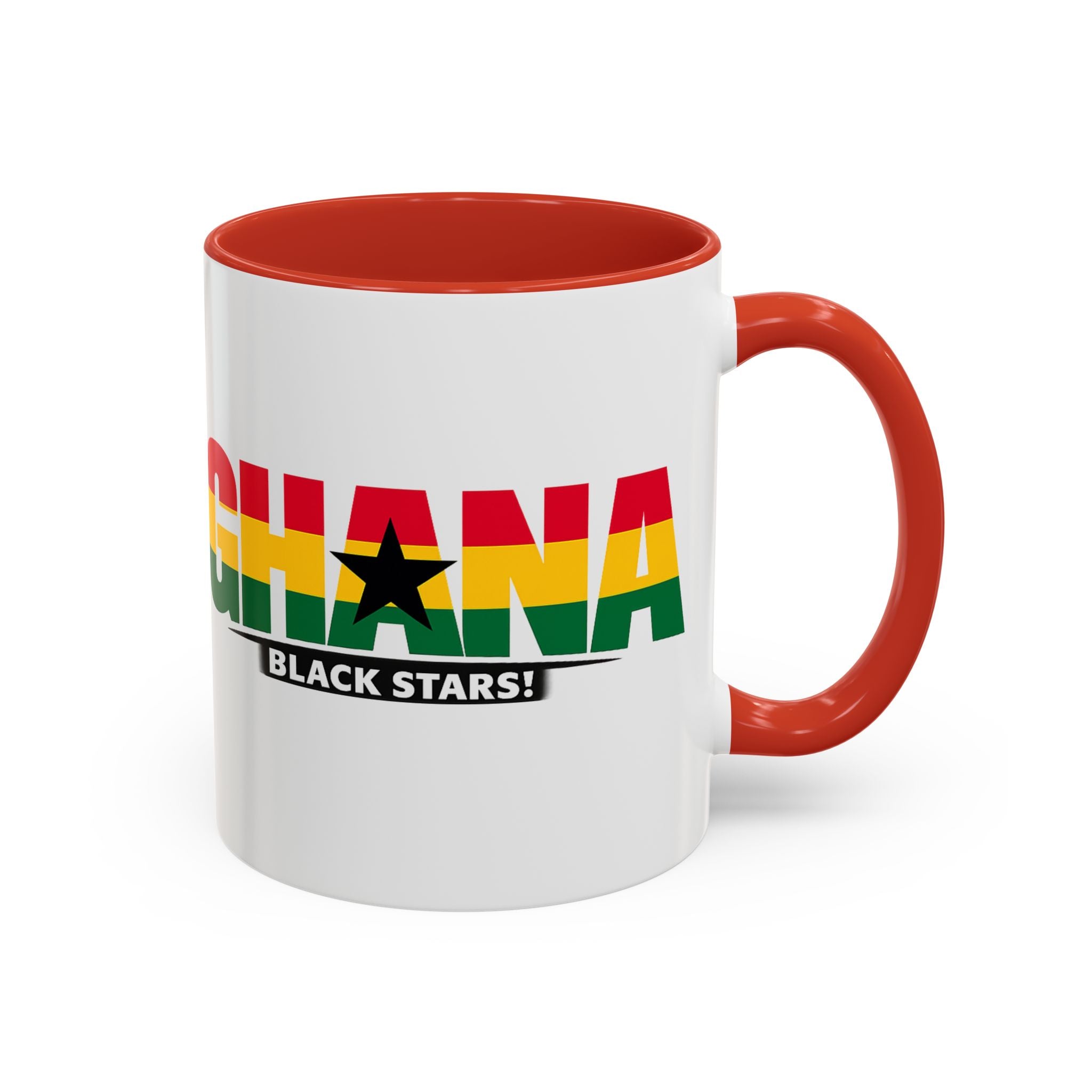 Ghana Black Stars flag stripe Accent Coffee Mug | 11oz 15oz, World Cup 2026, Gift for Dad