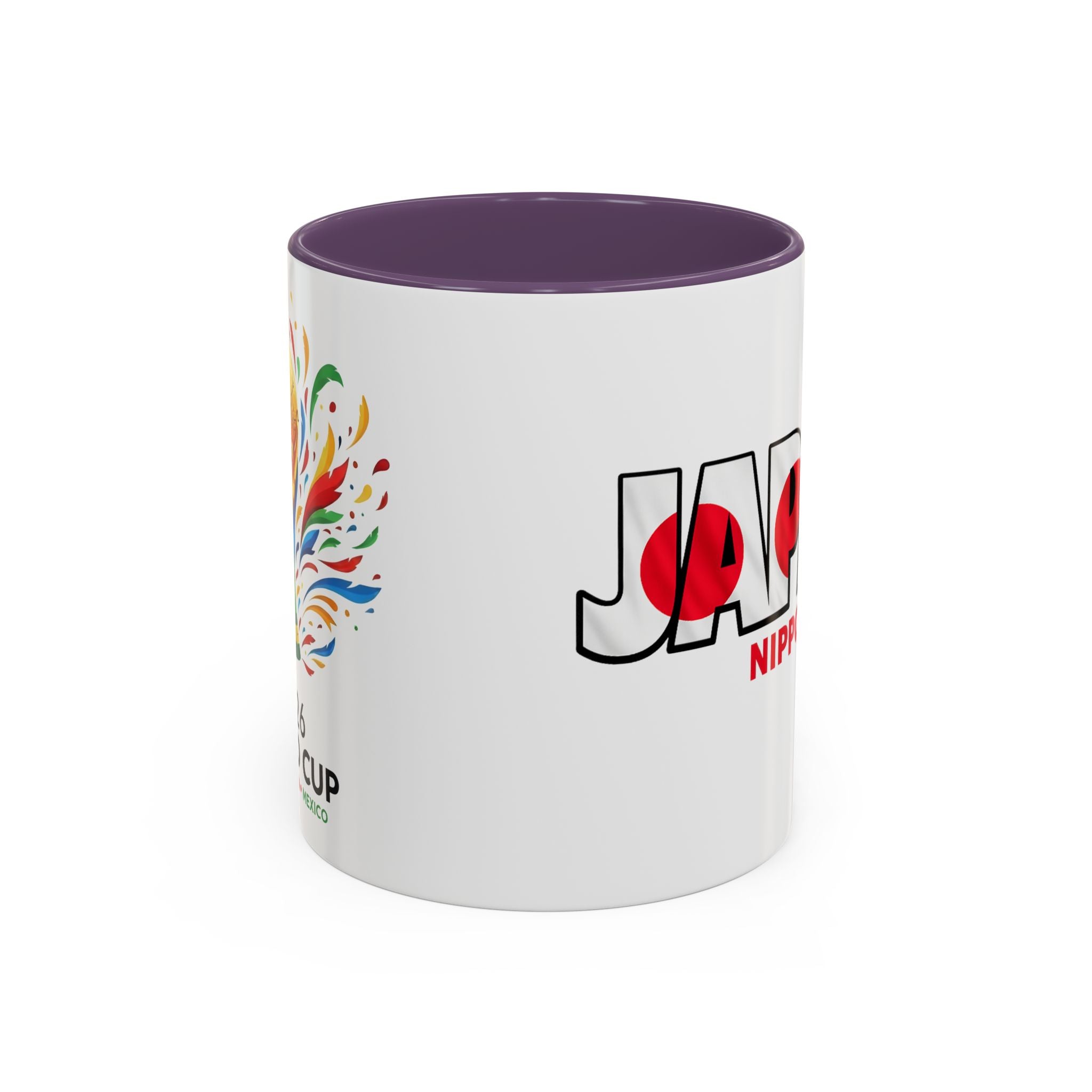 Japan Nippon Text Accent Mug | Flag Lettering Coffee Cup, World Cup 2026, Gift for Dad