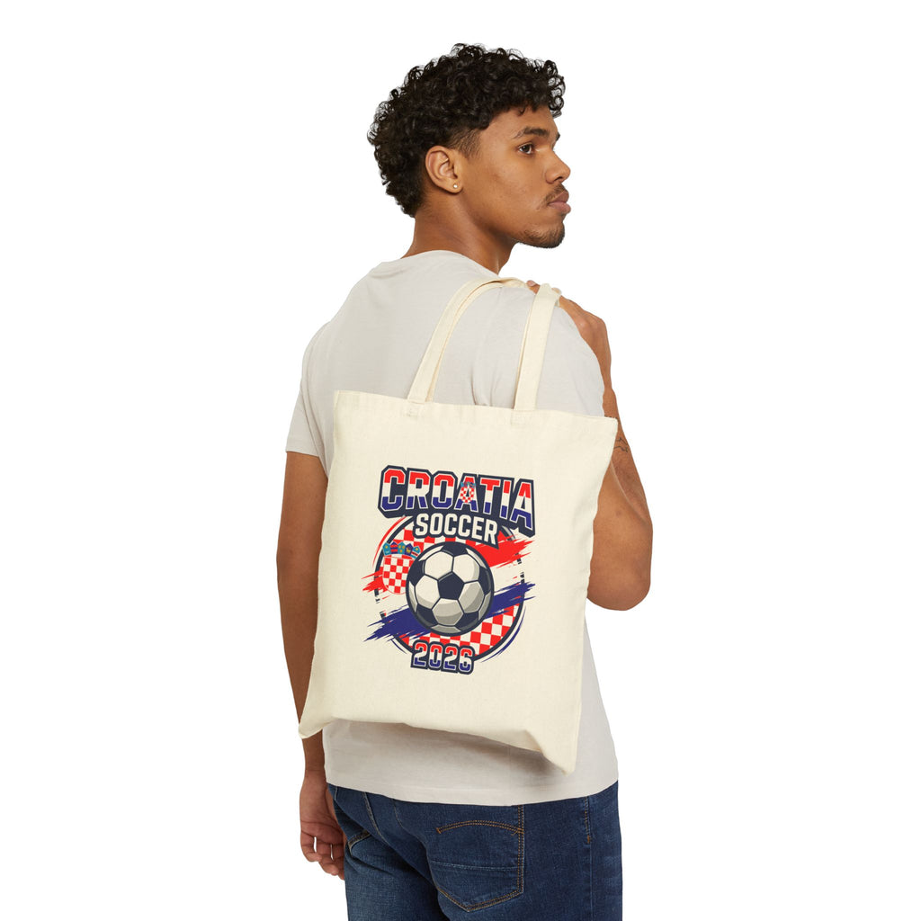 Croatia Soccer 2026 Tote, World Cup Soccer Ball Canvas Tote, Mother's Day Gift
