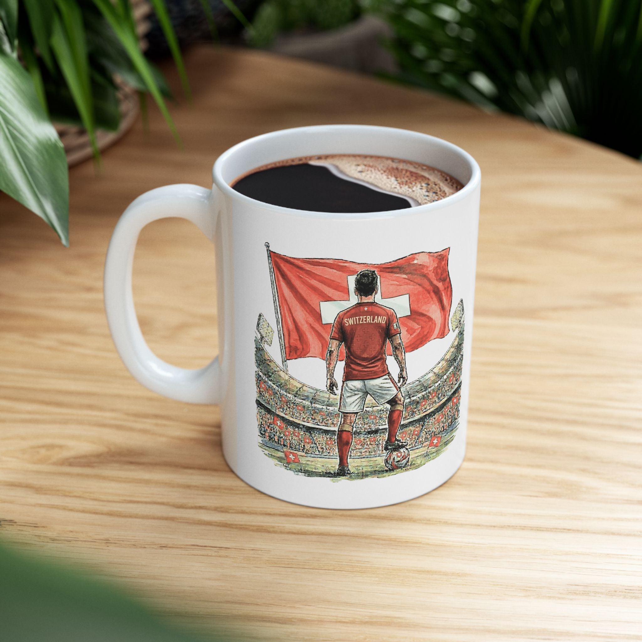 Switzerland World Cup 2026 Mug, Soccer Fan Gift, Switzerland Flag, Ceramic Coffee Cup