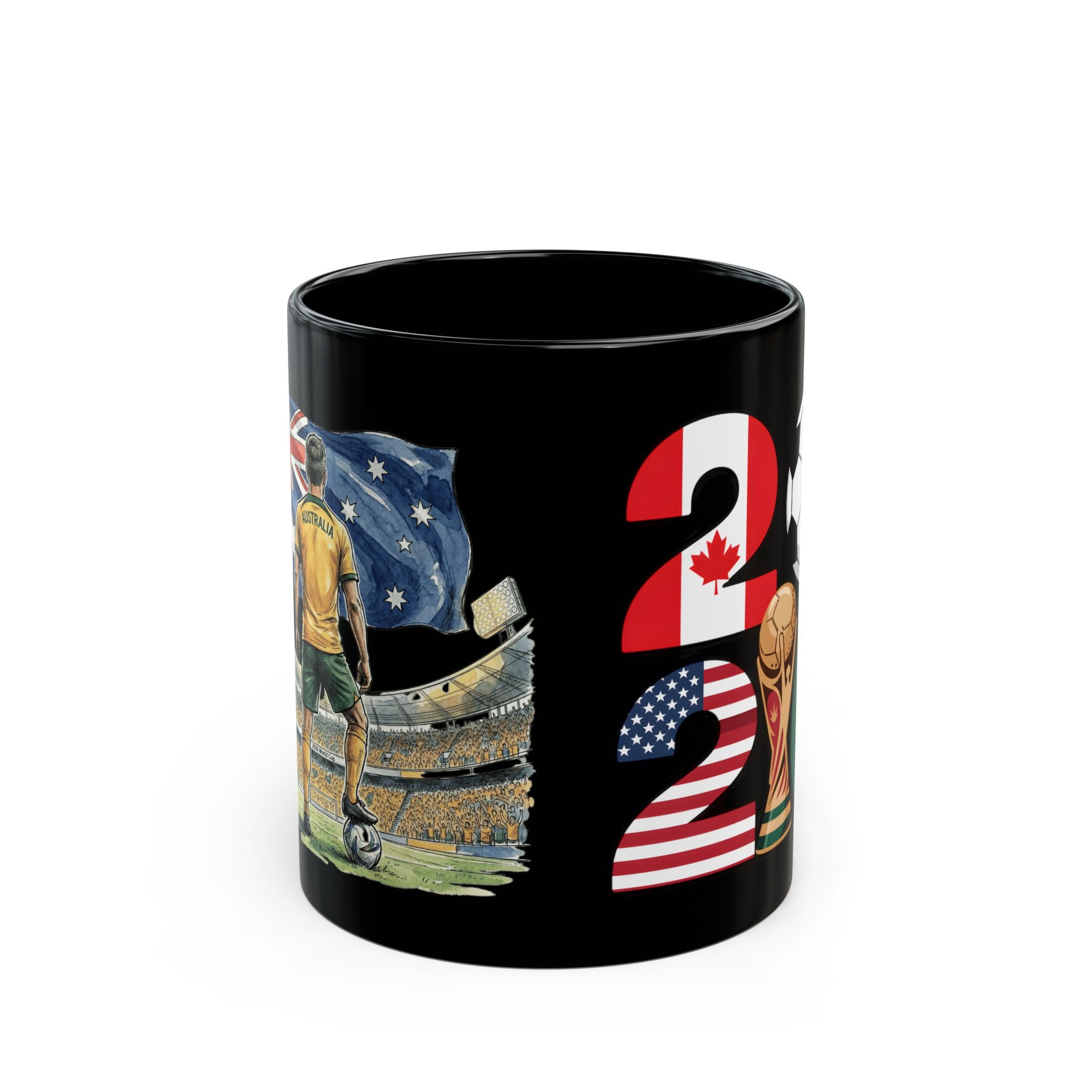 Australia World Cup 2026 Mug | Black Ceramic Coffee Cup, Gift For Dad, Australia Flag