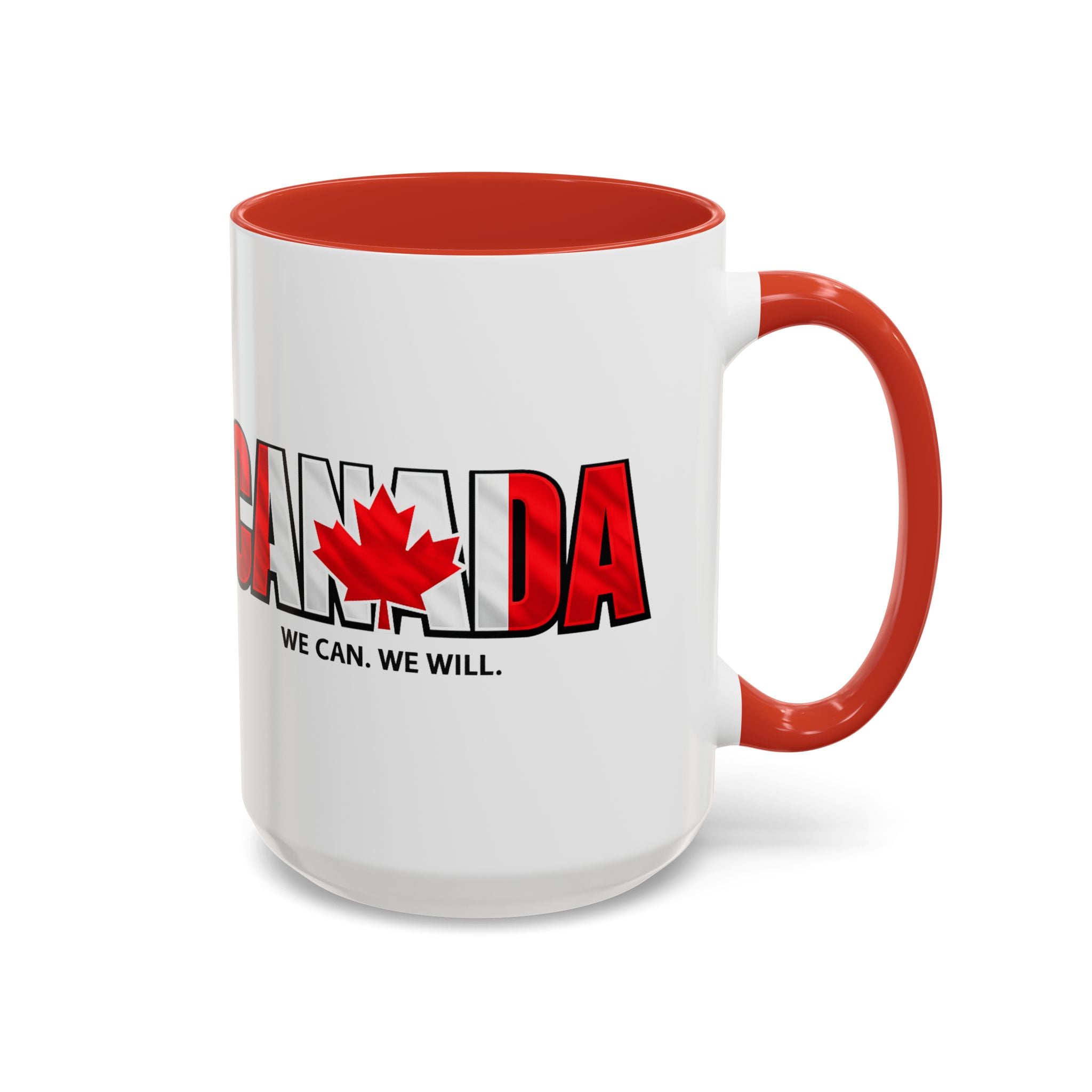 Canada Maple Leaf Text Coffee Mug | We Can. We Will. World Cup 2026, Canada Flag, Gift for Dad