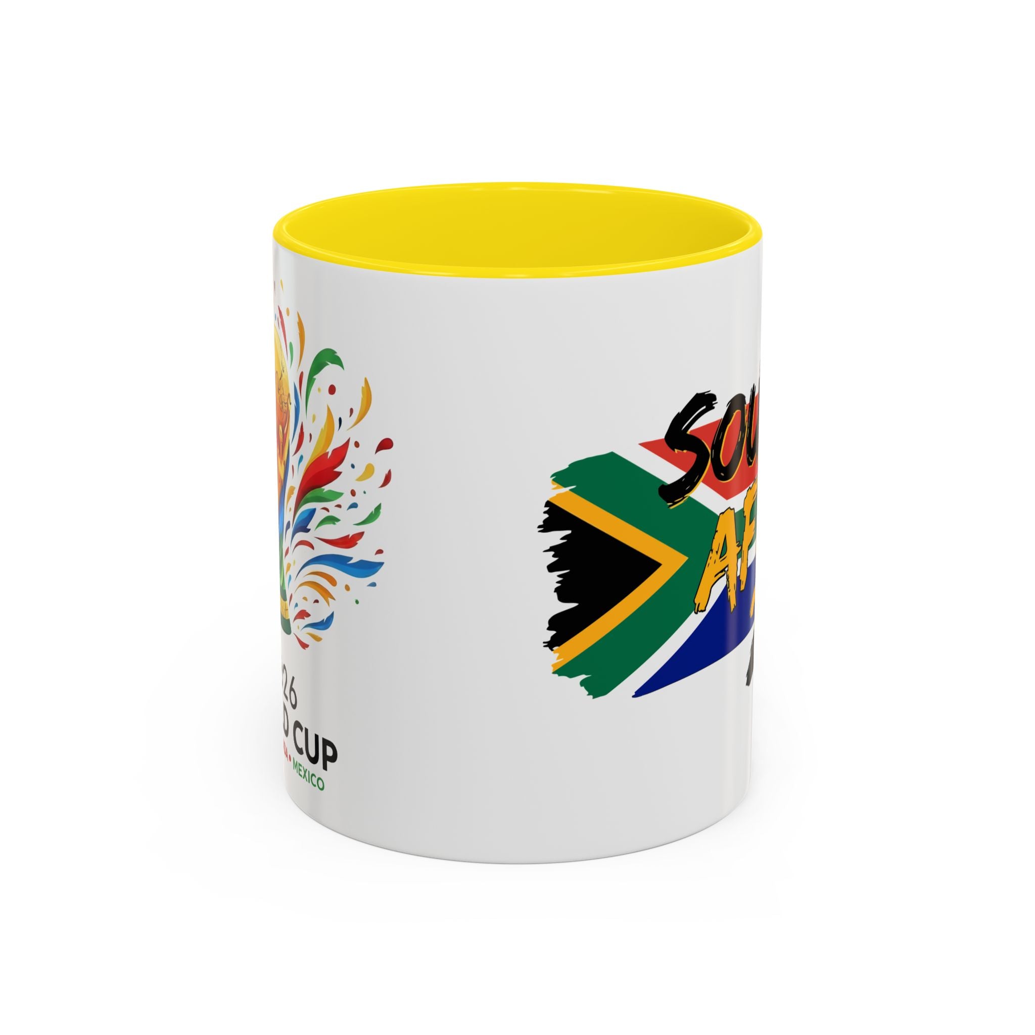South Africa 2026 Soccer Flag Accent Coffee Mug | 11oz 15oz, Soccer World Cup 2026, Gift for Dad