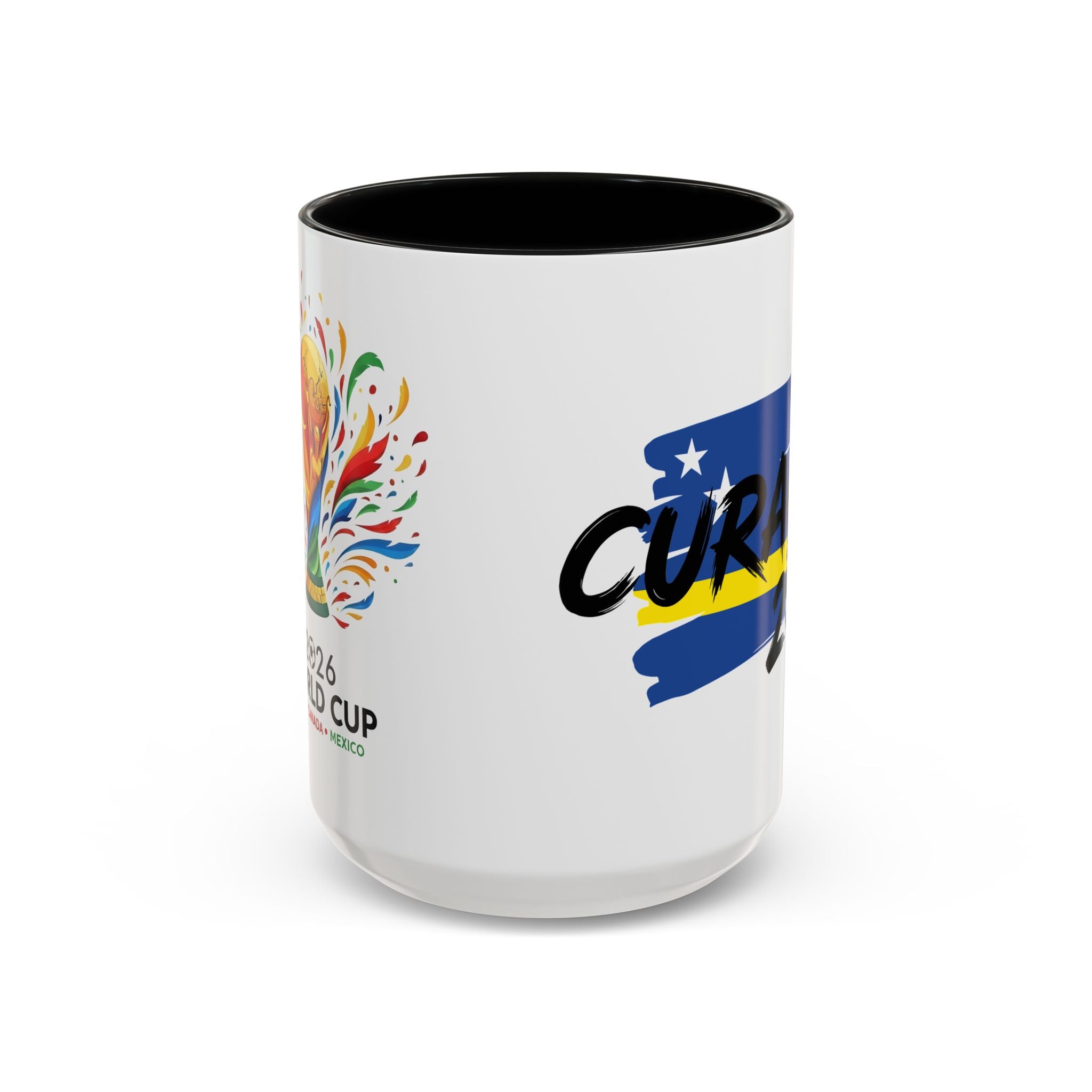 Curaçao 2026 Soccer Flag Accent Coffee Mug | 11oz 15oz,Soccer World Cup 2026, Gift For Dad