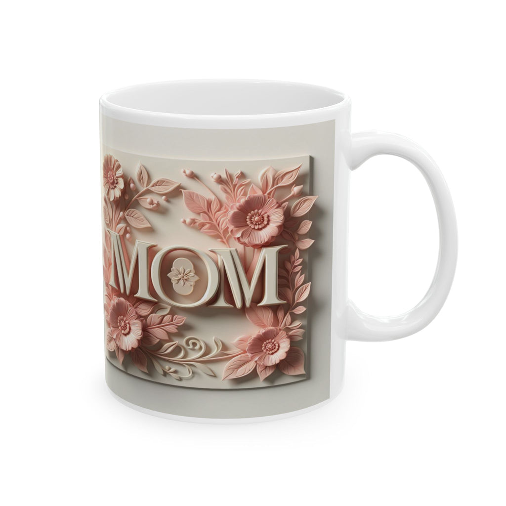 Floral 3D Mom Coffee Cup, Ceramic Mug, Mother's Day Sale