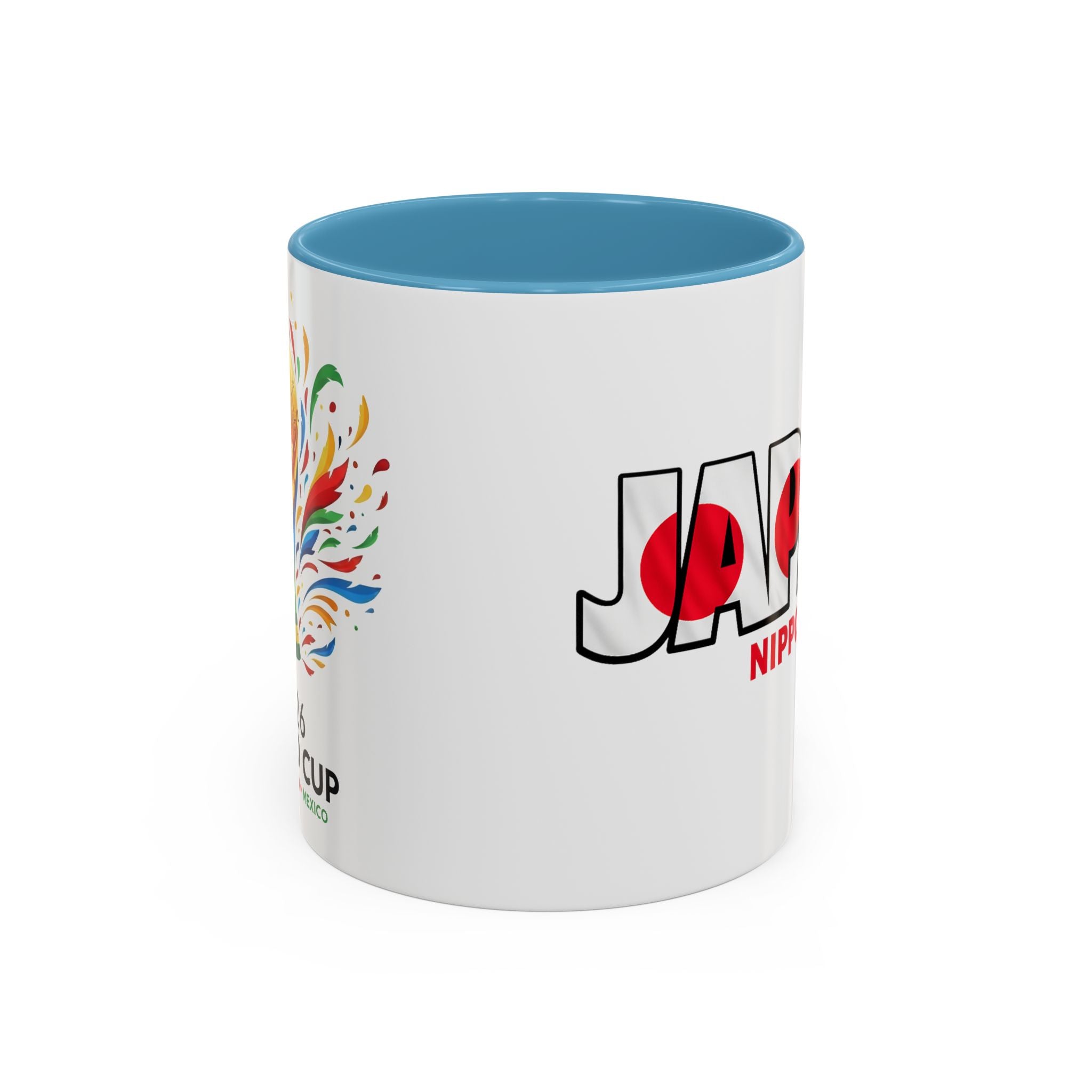 Japan Nippon Text Accent Mug | Flag Lettering Coffee Cup, World Cup 2026, Gift for Dad