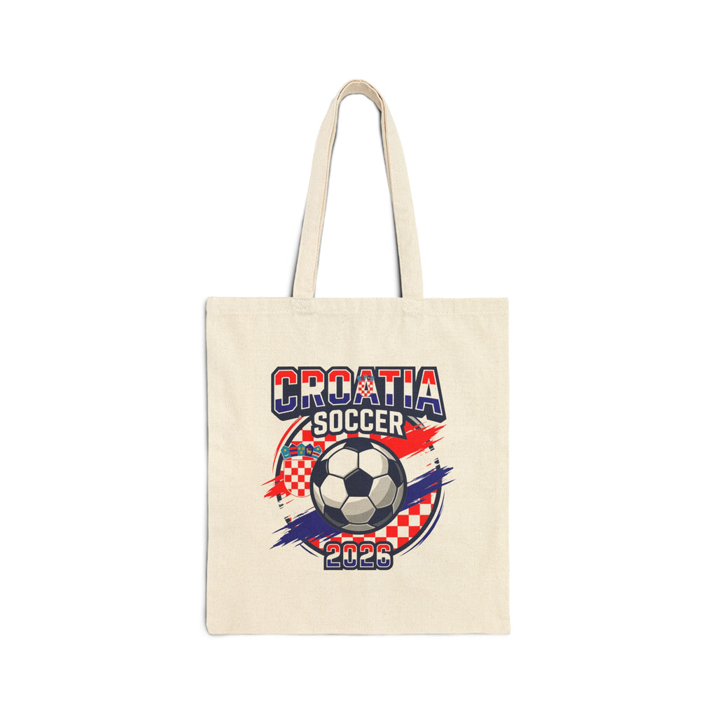 Croatia Soccer 2026 Tote, World Cup Soccer Ball Canvas Tote, Mother's Day Gift