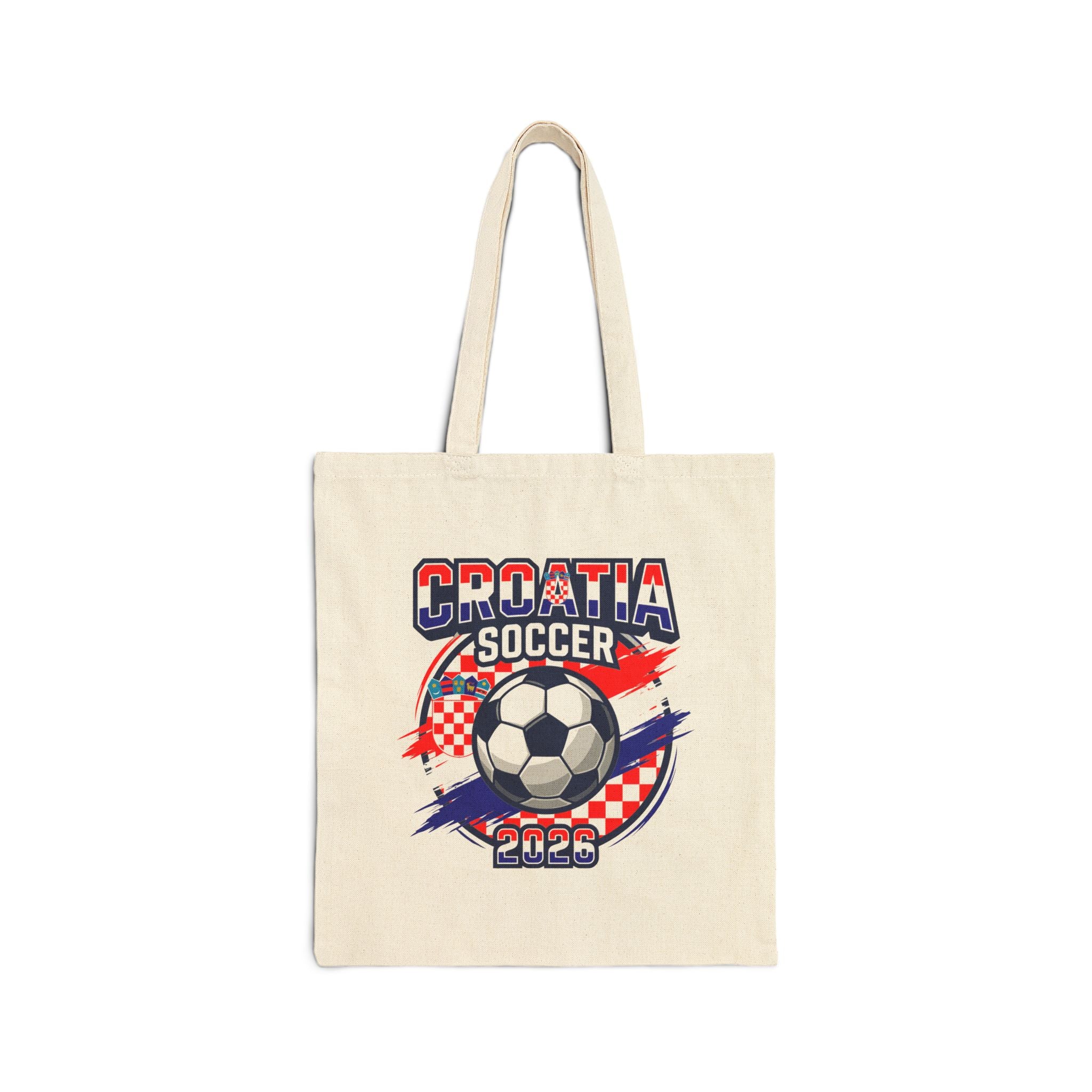 Croatia Soccer 2026 Tote, World Cup Soccer Ball Canvas Tote, Mother's Day Gift