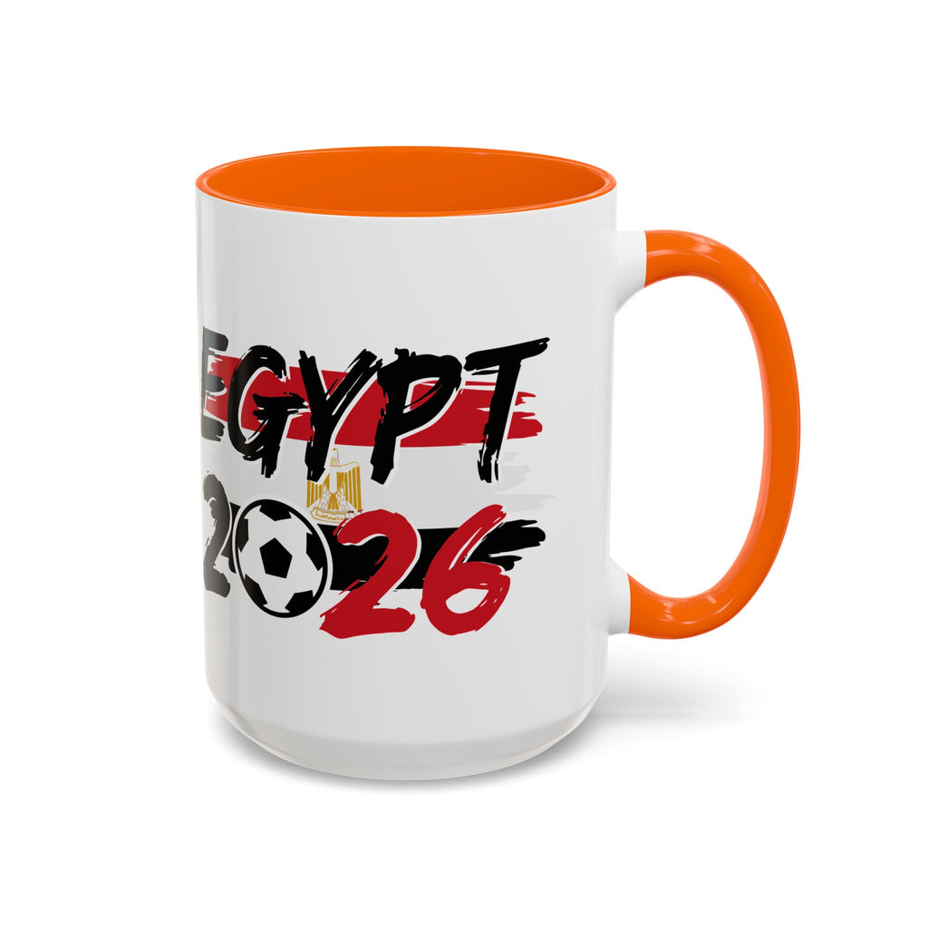 Egypt 2026 Soccer World Cup Accent Coffee Mug | Egypt 2026 Football Flag Design, Soccer World Cup 2026, Gift for Dad