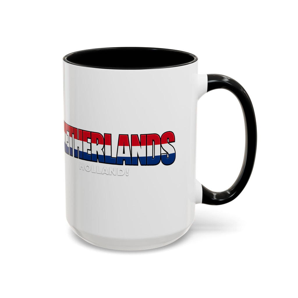 Netherlands Flag Text Coffee Mug | Accent 11oz 15oz, World Cup 2026, Gift for Dad