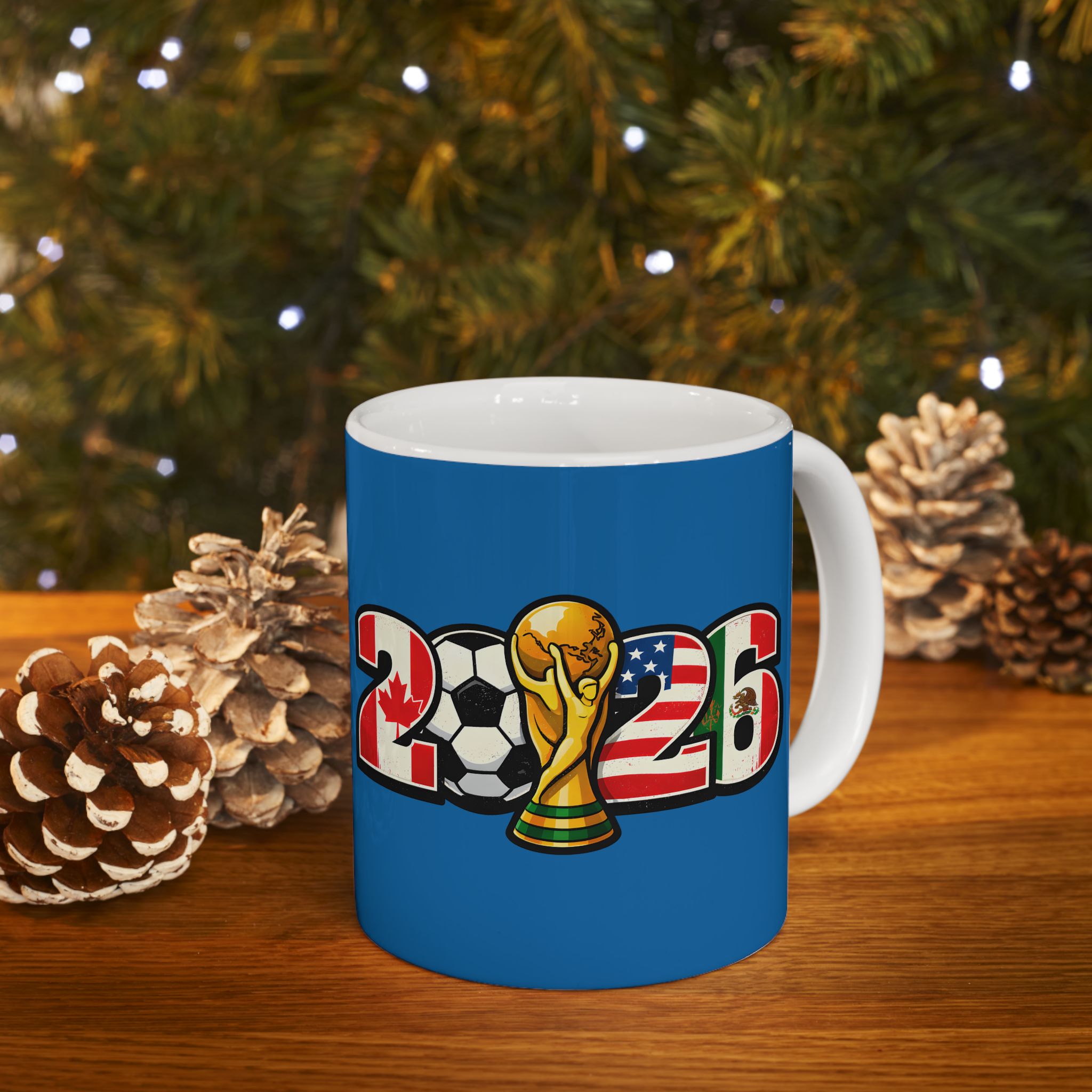 Scotland World Cup 2026 Mug, Blue Ceramic Cup, Scotland Flag, Soccer Fan Gift
