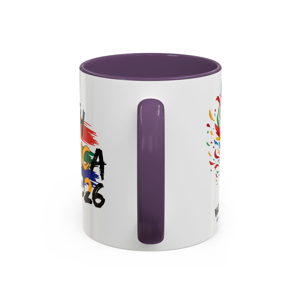 South Africa 2026 Soccer Flag Accent Coffee Mug | 11oz 15oz, Soccer World Cup 2026, Gift for Dad