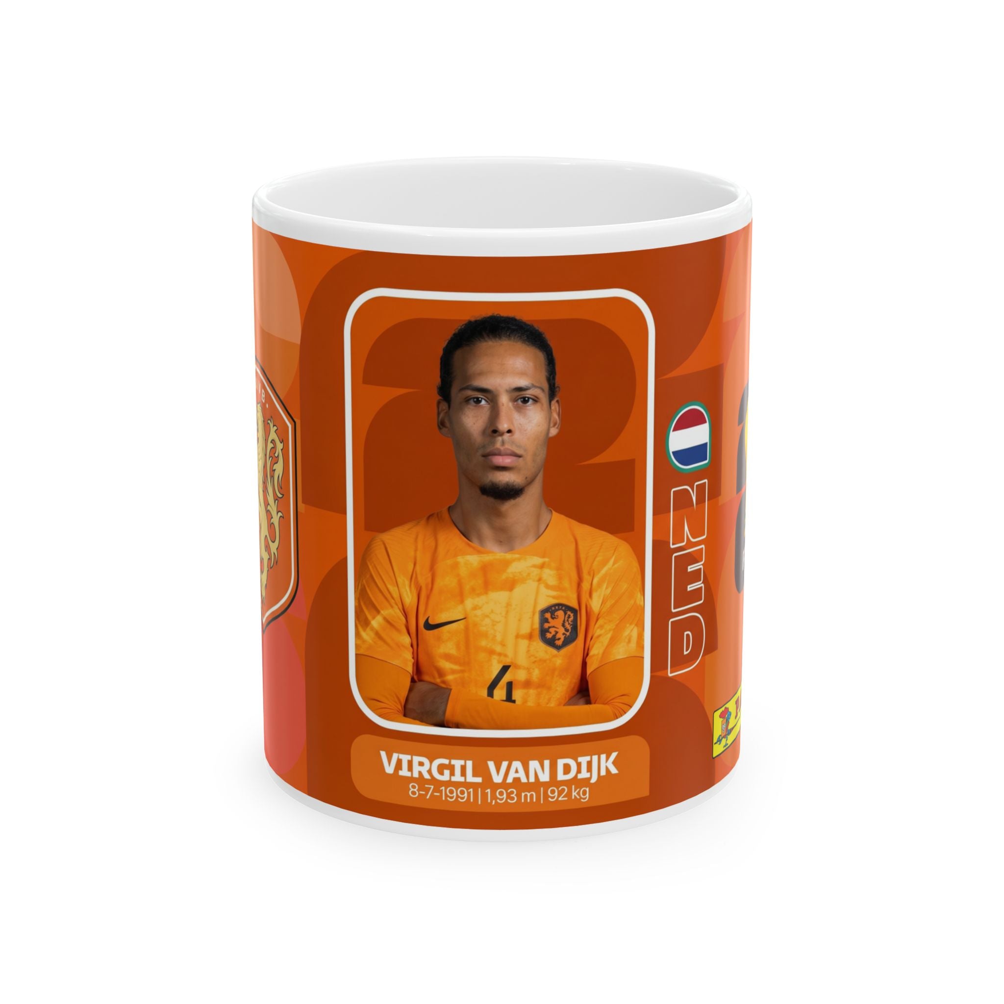Netherlands Virgil Van Soccer Mug (11oz/15oz), World Cup 2026 Mugs