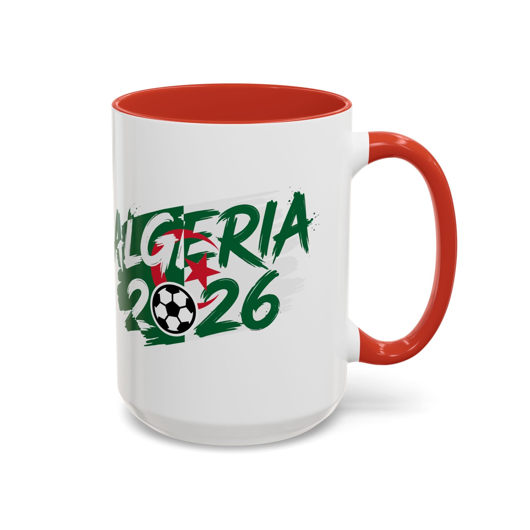 Algeria 2026 Soccer Logo Accent Coffee Mug | 11oz 15oz, Soccer World Cup 2026, Gifts for Dad