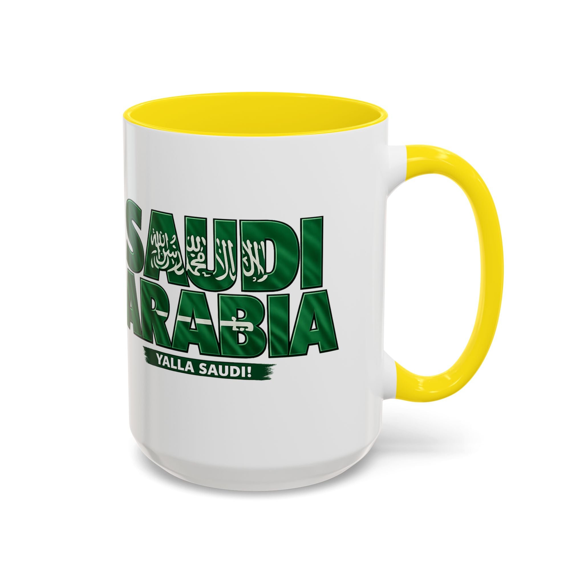 Saudi Arabia Typography Mug | Accent Coffee Mug, Green National Design, Soccer World Cup 2026, Gifts for Dad
