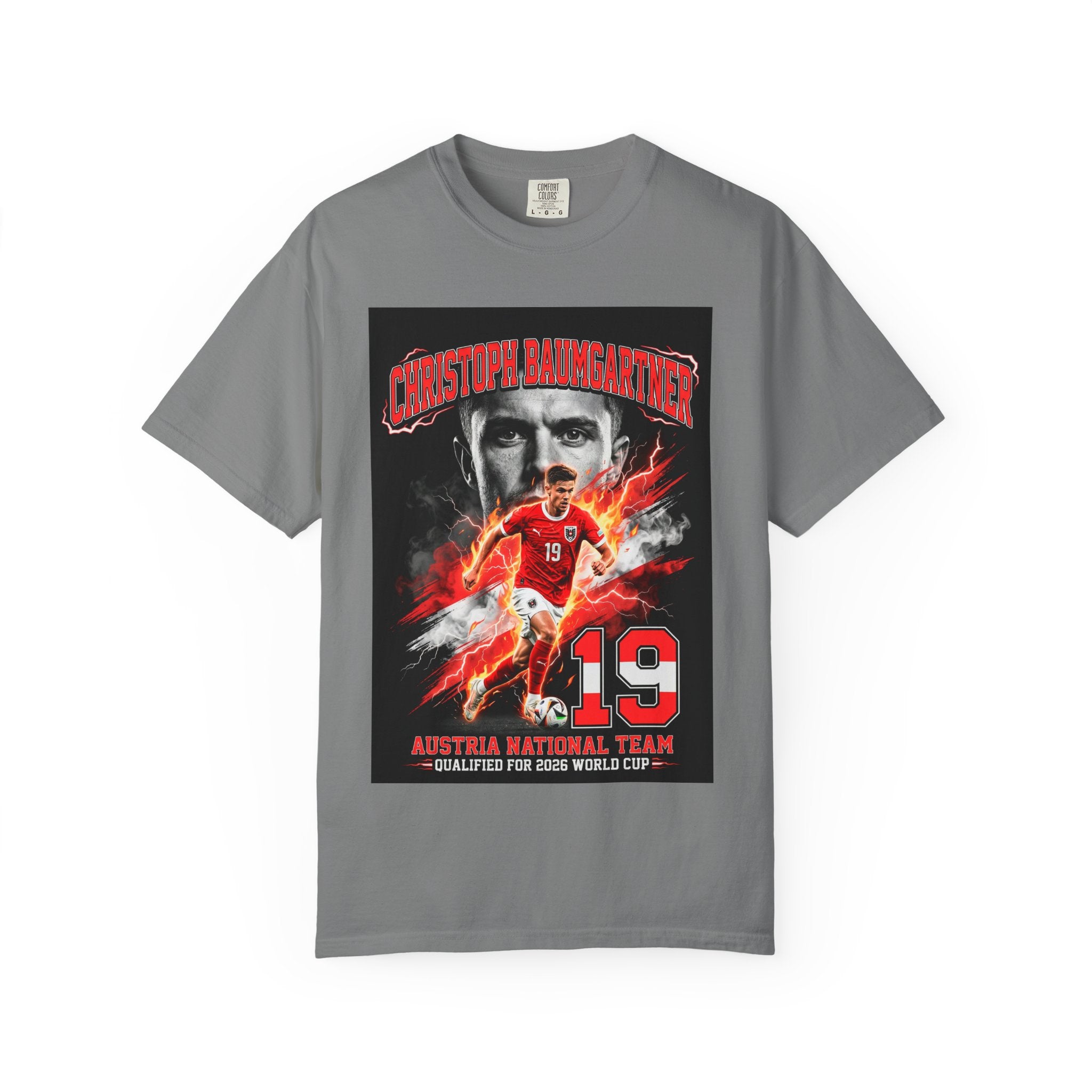 Austrian Soccer Player 19 T-Shirt | 2026 World Cup Back Trophy Design, Austria Flag, Gift for him, Collectible