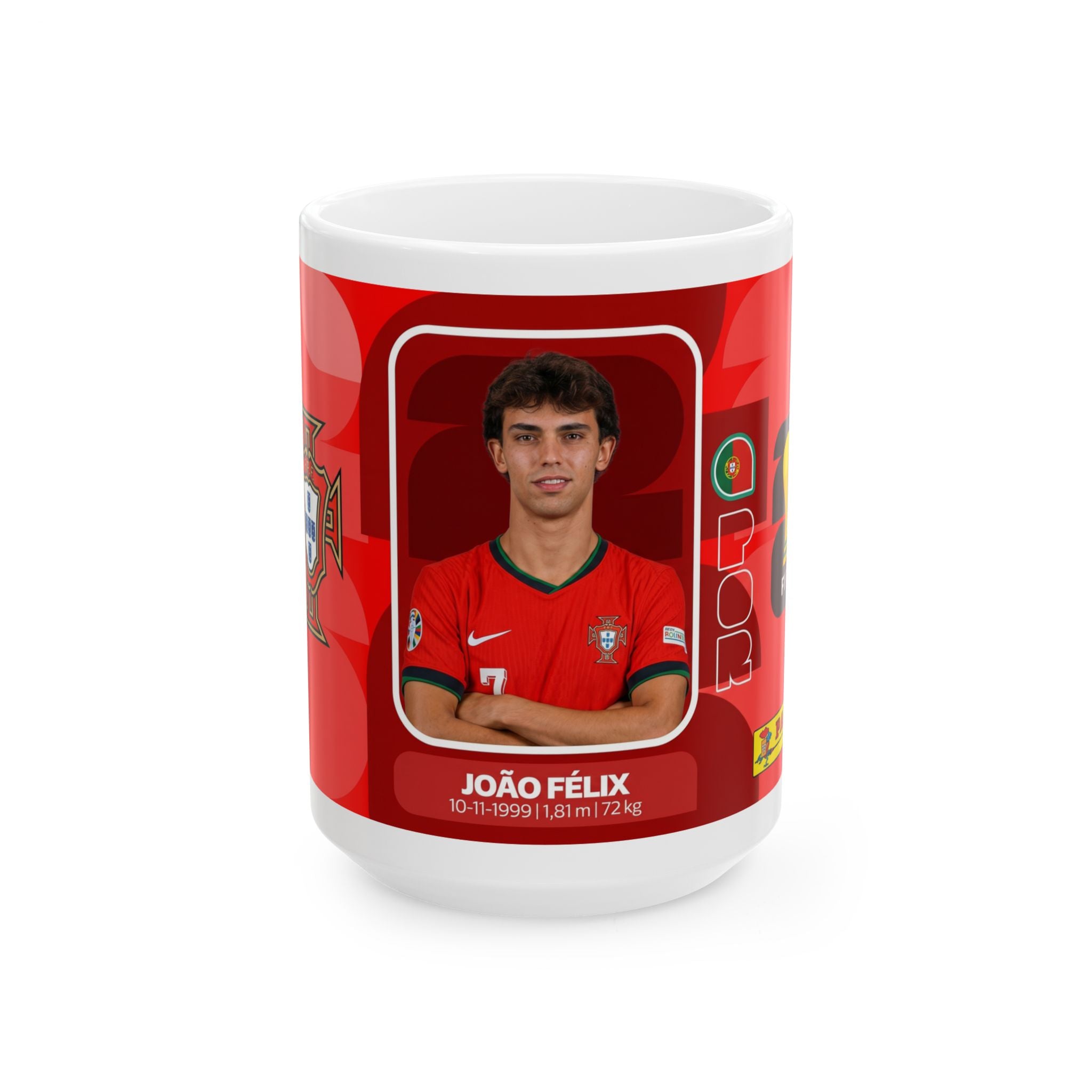 Portugal Soccer Player João Félix Mug — Ceramic Coffee Cup (11oz, 15oz), World Cup 2026 Mugs