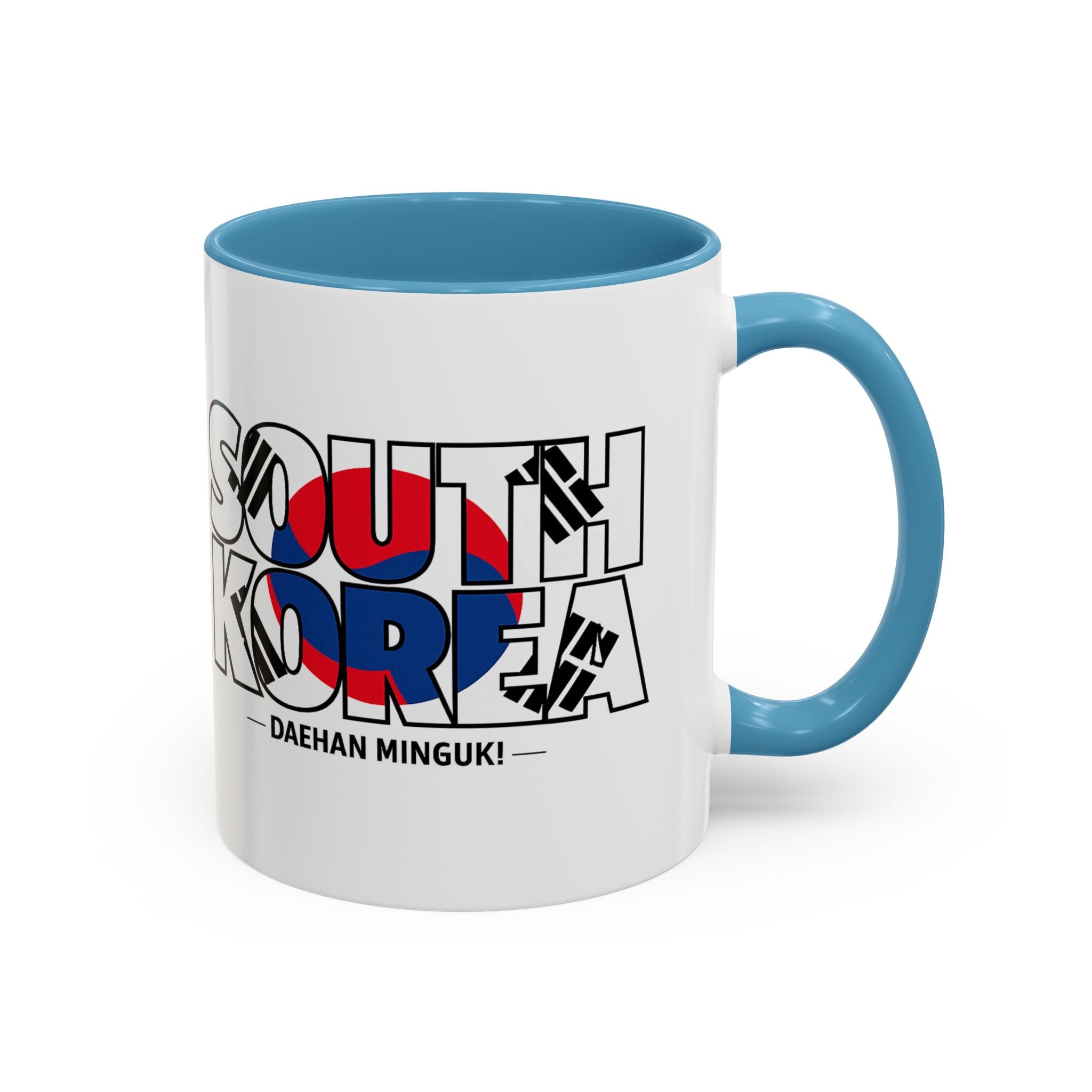 South Korea flag text Accent Coffee Mug | Korean travel souvenir, Soccer World Cup 2026, Gifts for Dad